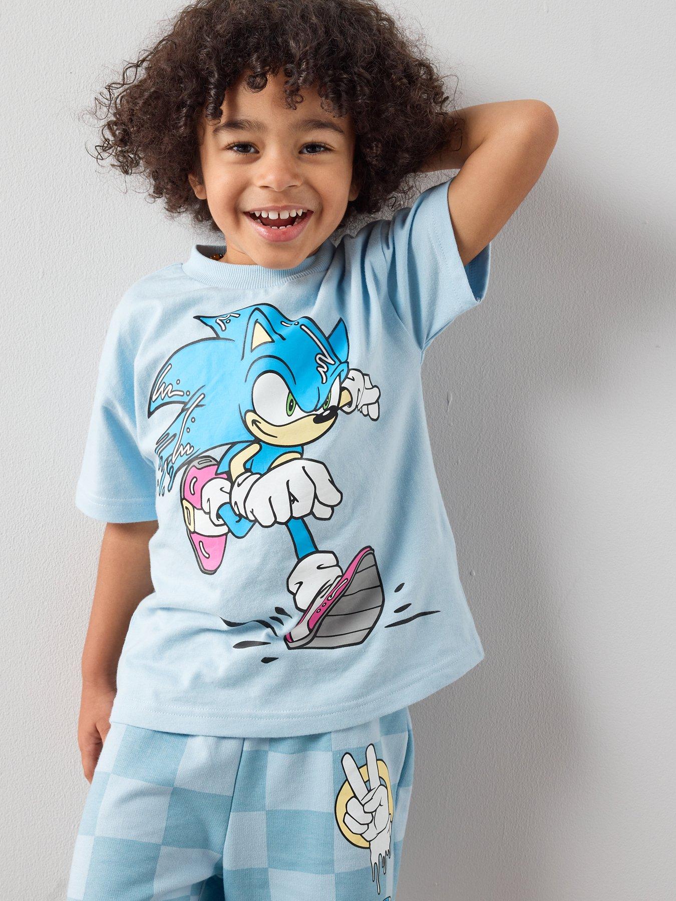 Image 3 of 6 of The Very Collection Sonic Tee And Check Sweat Short Set