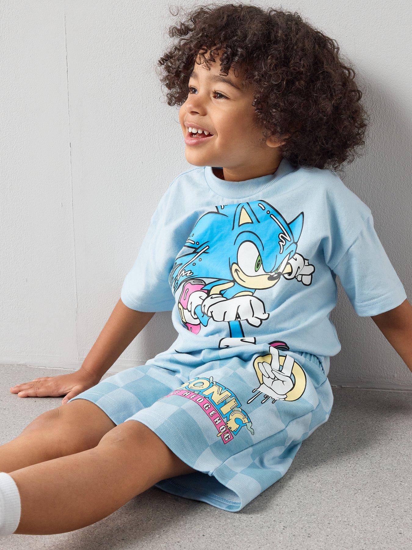 Image 4 of 6 of The Very Collection Sonic Tee And Check Sweat Short Set
