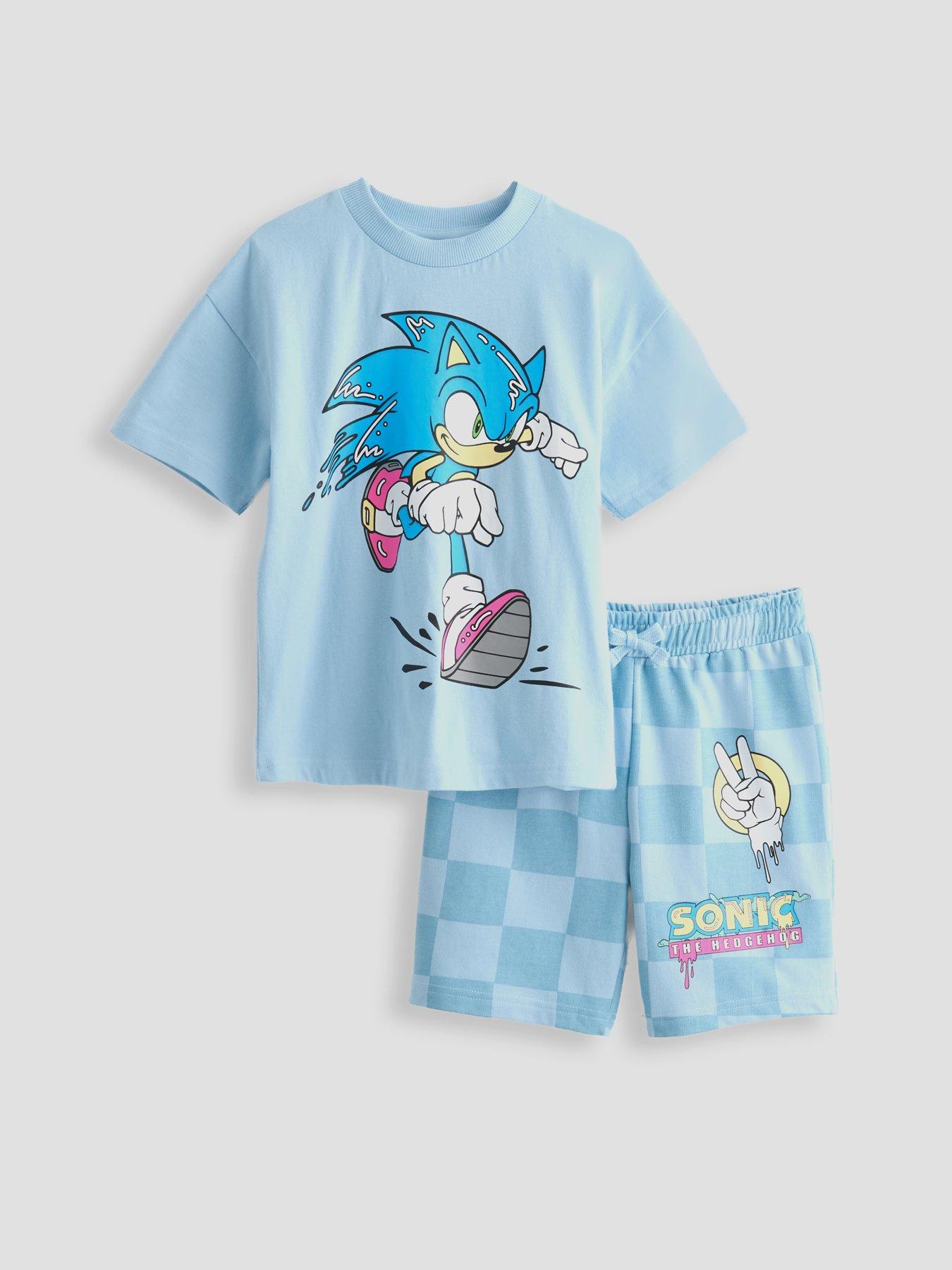 Image 6 of 6 of The Very Collection Sonic Tee And Check Sweat Short Set