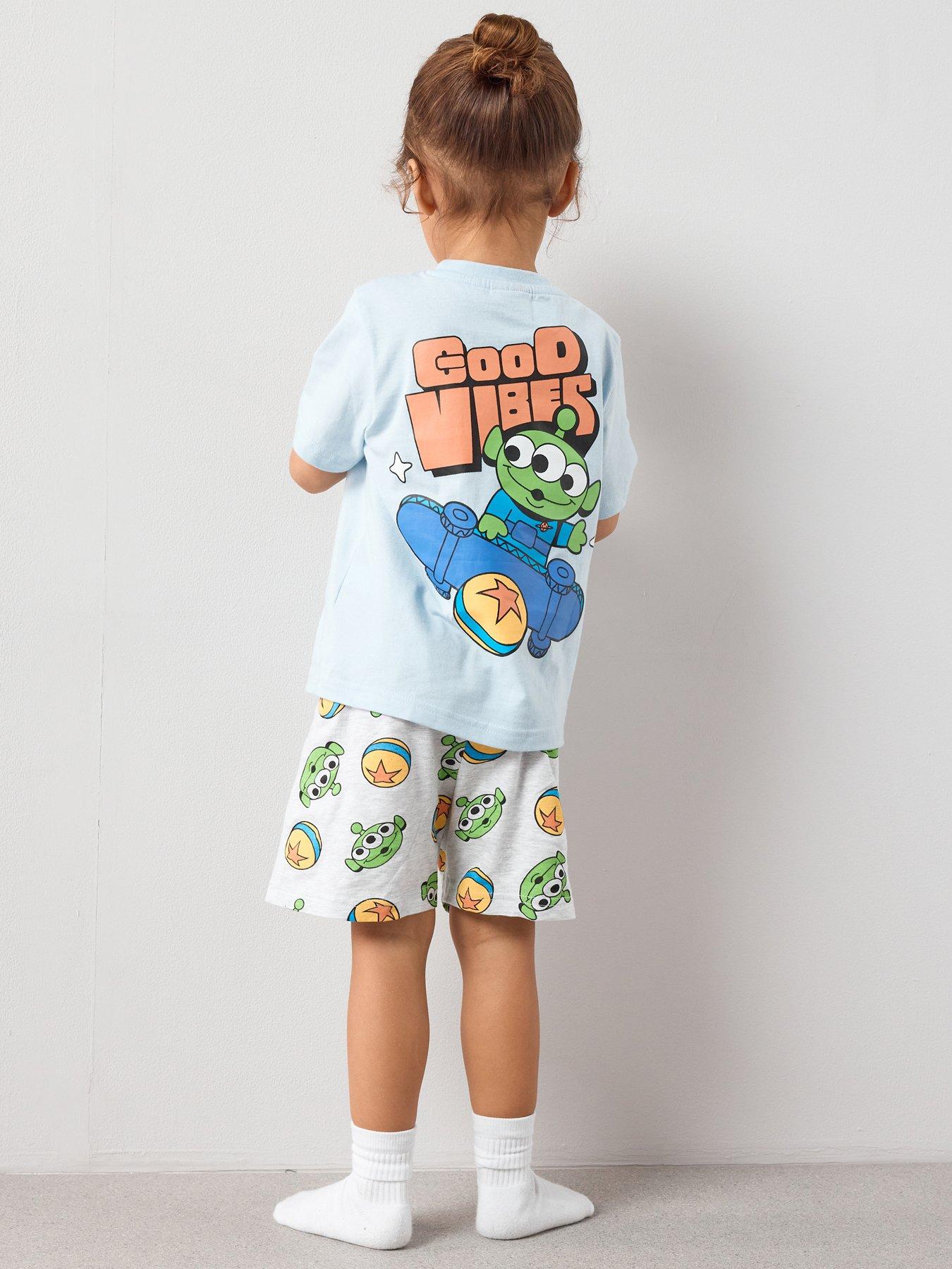 Image 1 of 6 of The Very Collection Toy Story Alien Good Vibes Shortie Pyjama - Blue