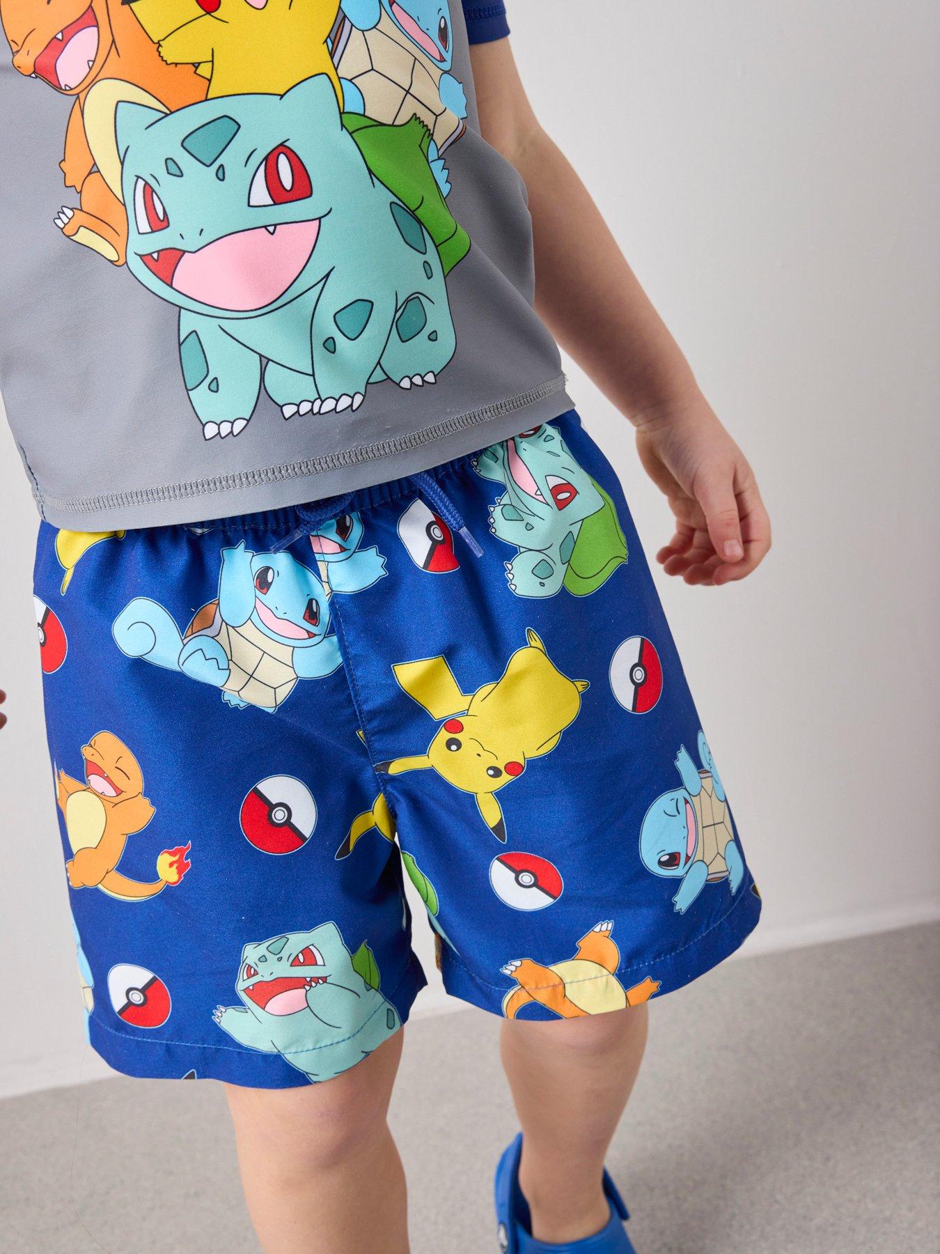 The Very Collection Pokemon Rash Vest And Swim Short Set - Blue/Grey | Very
