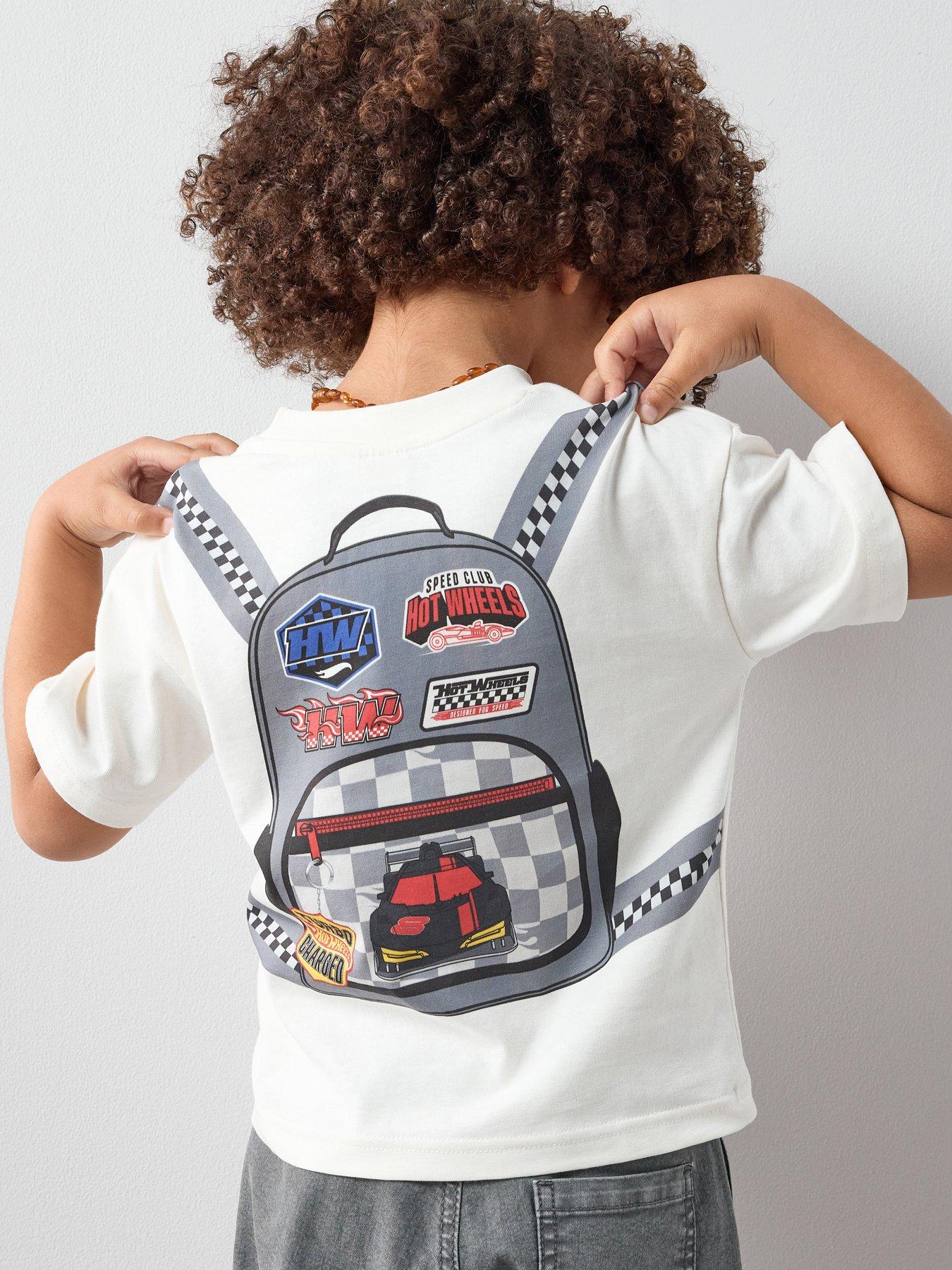 The Very Collection Hot Wheels Backpack Print T-Shirt - White