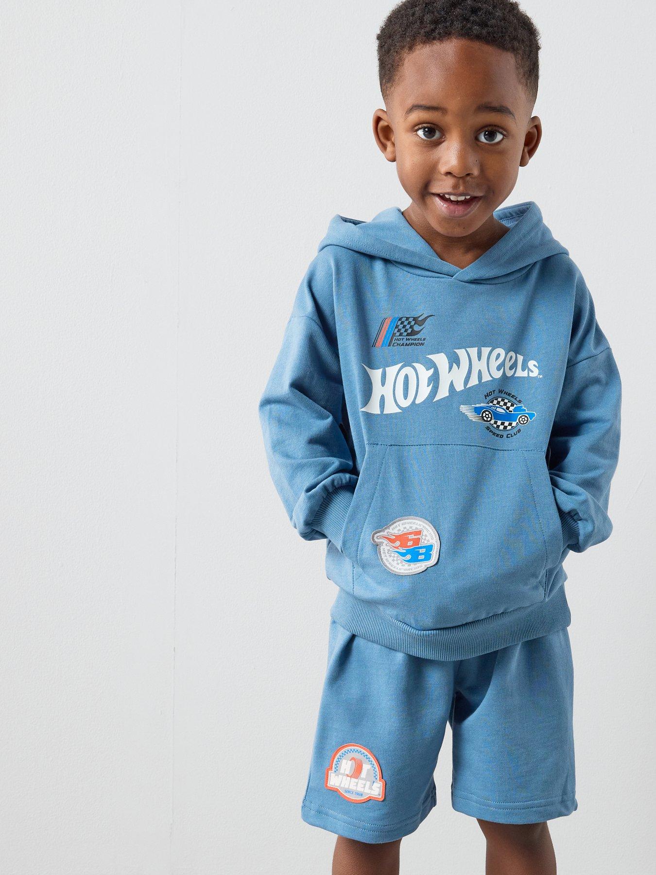 The Very Collection Hot Wheels Hooded Sweat Shorts Set - Blue