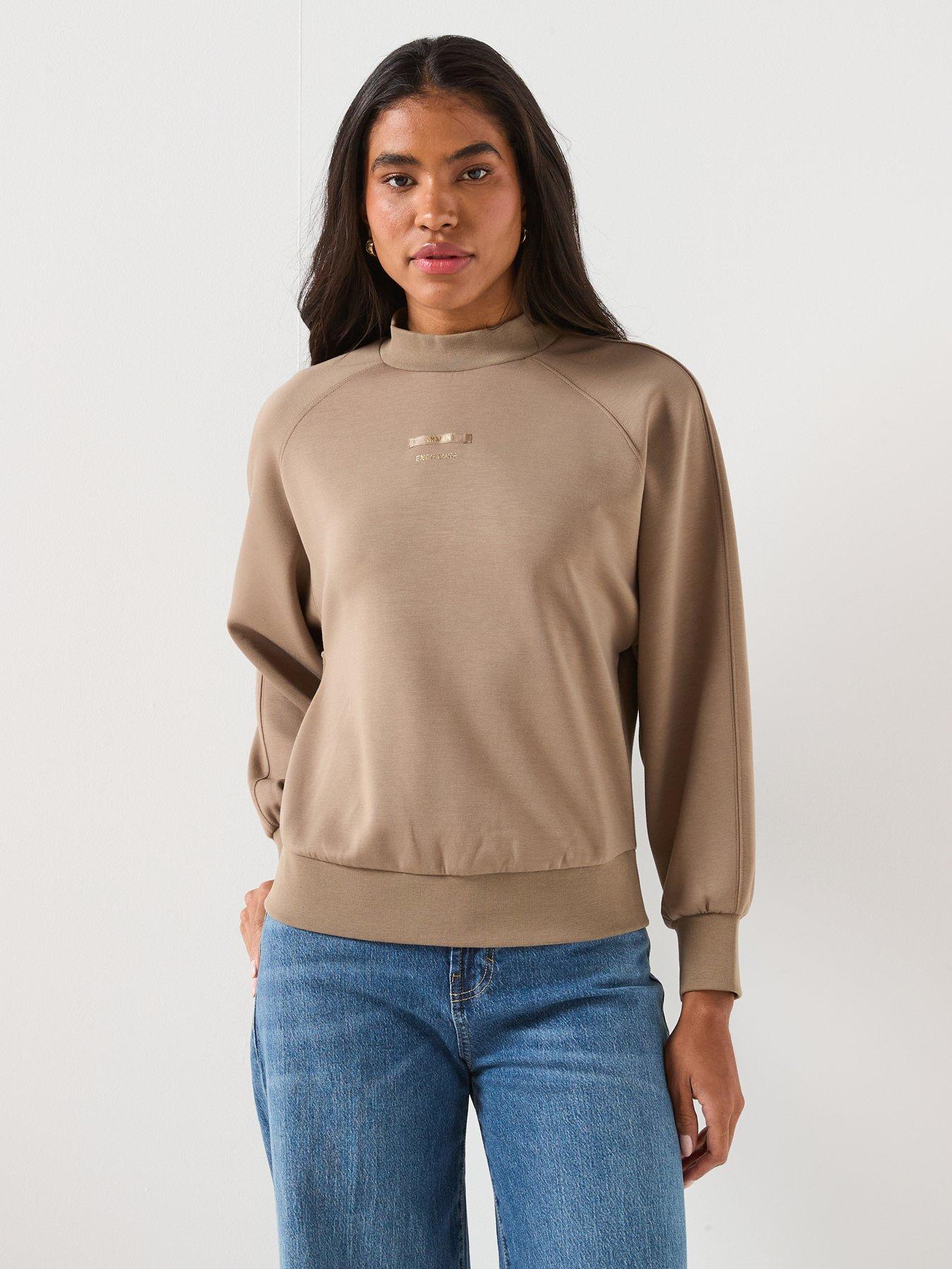 Armani Exchange High Neck Sweatshirt - Brown