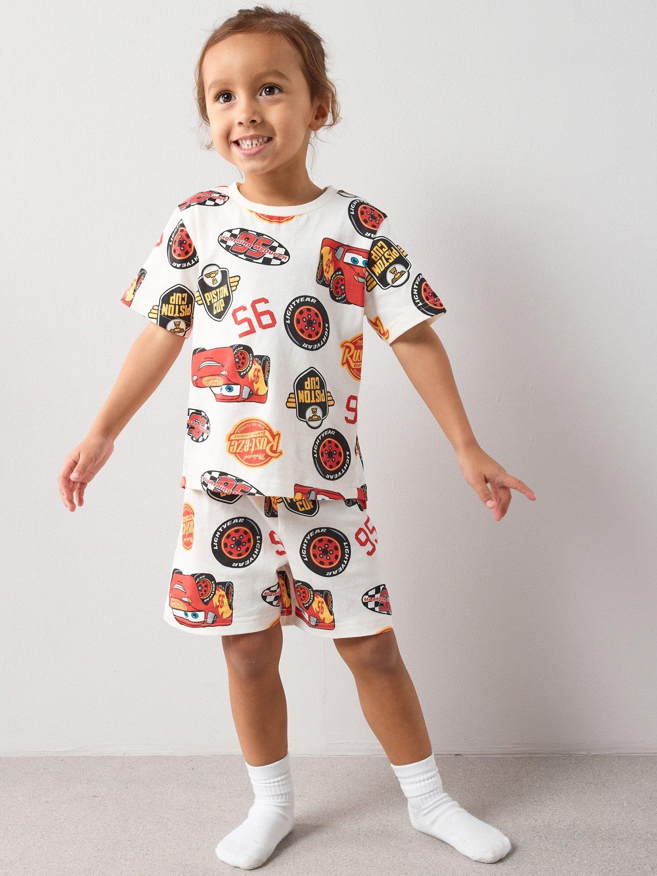 The Very Collection Cars Shortie Pyjamas - Cream