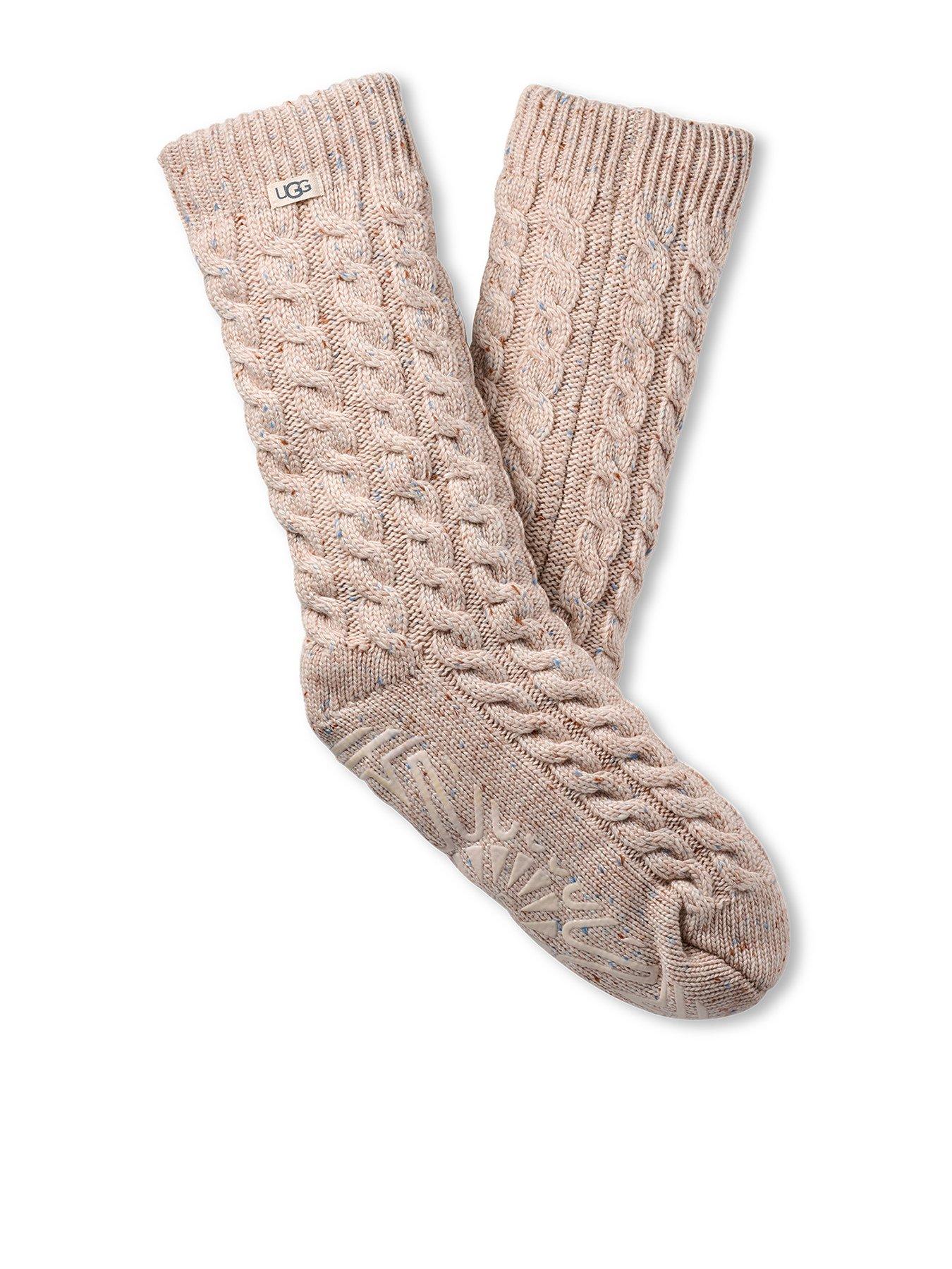 UGG Elowyn Cable Knit Fleece Lined Socks - Natural