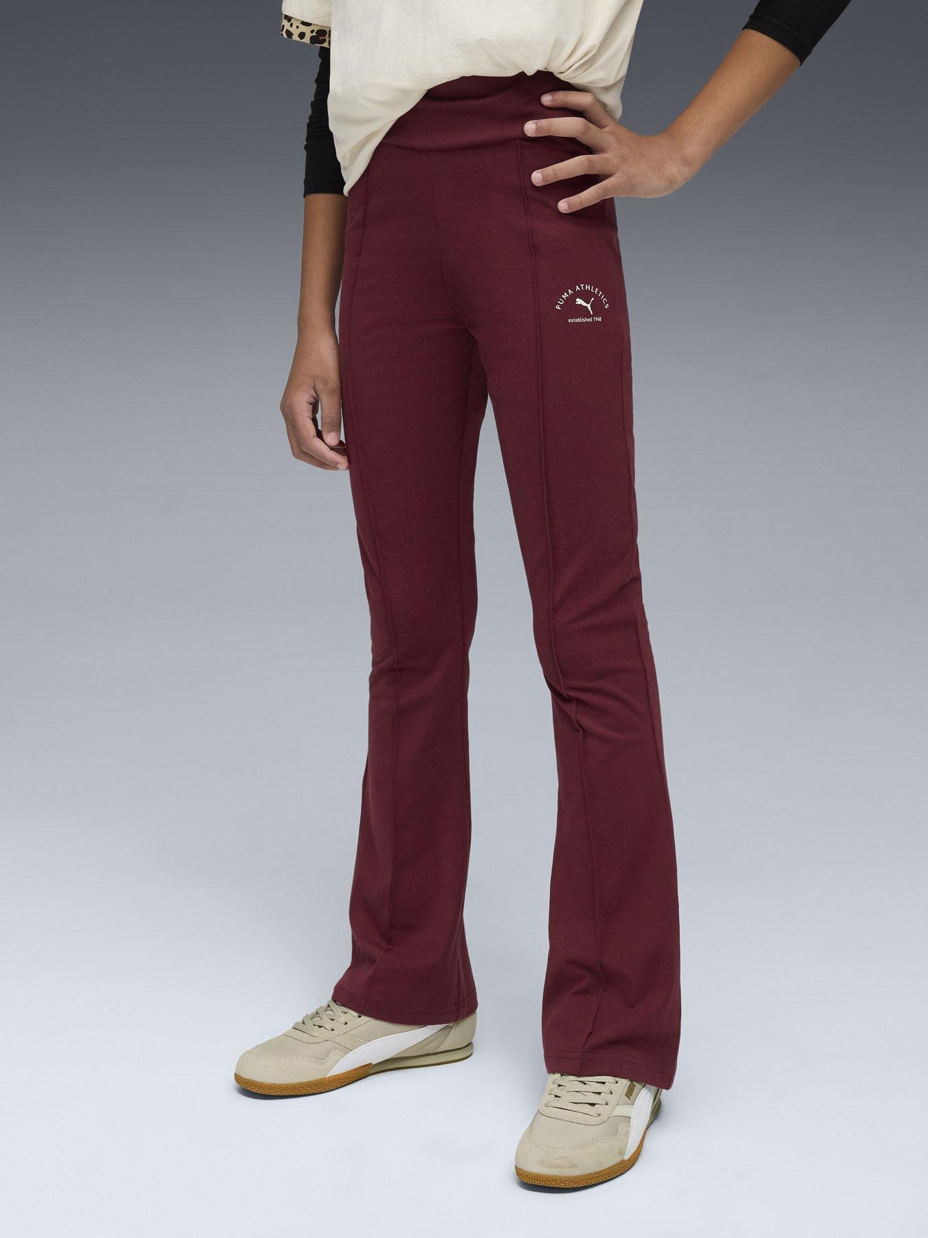 Puma Junior Girls Class High-Waist Flared Leggings G, Red, Size 7-8 Years