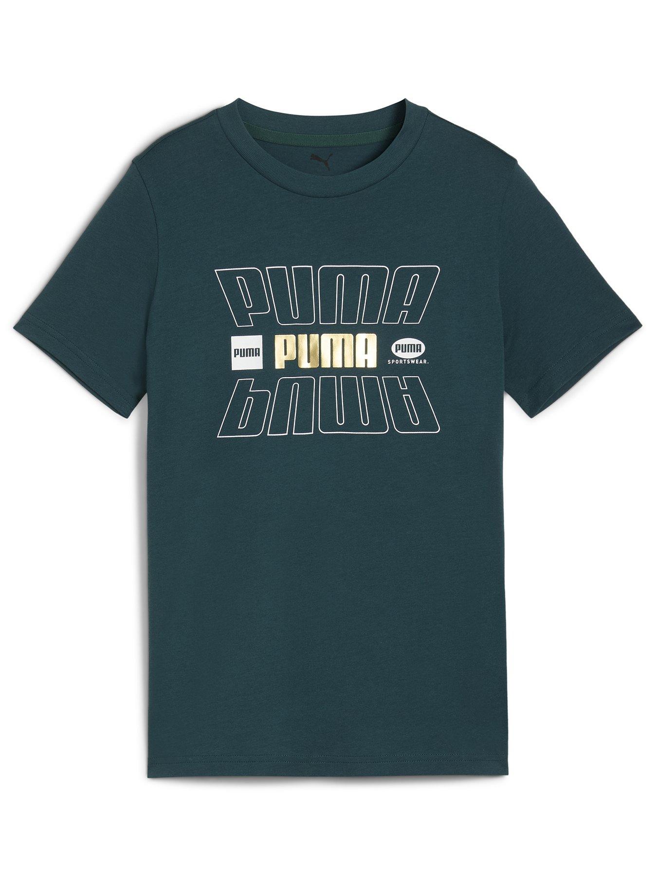 Image 1 of 2 of Puma Junior Boys Logo Holiday T-Shirt - Green