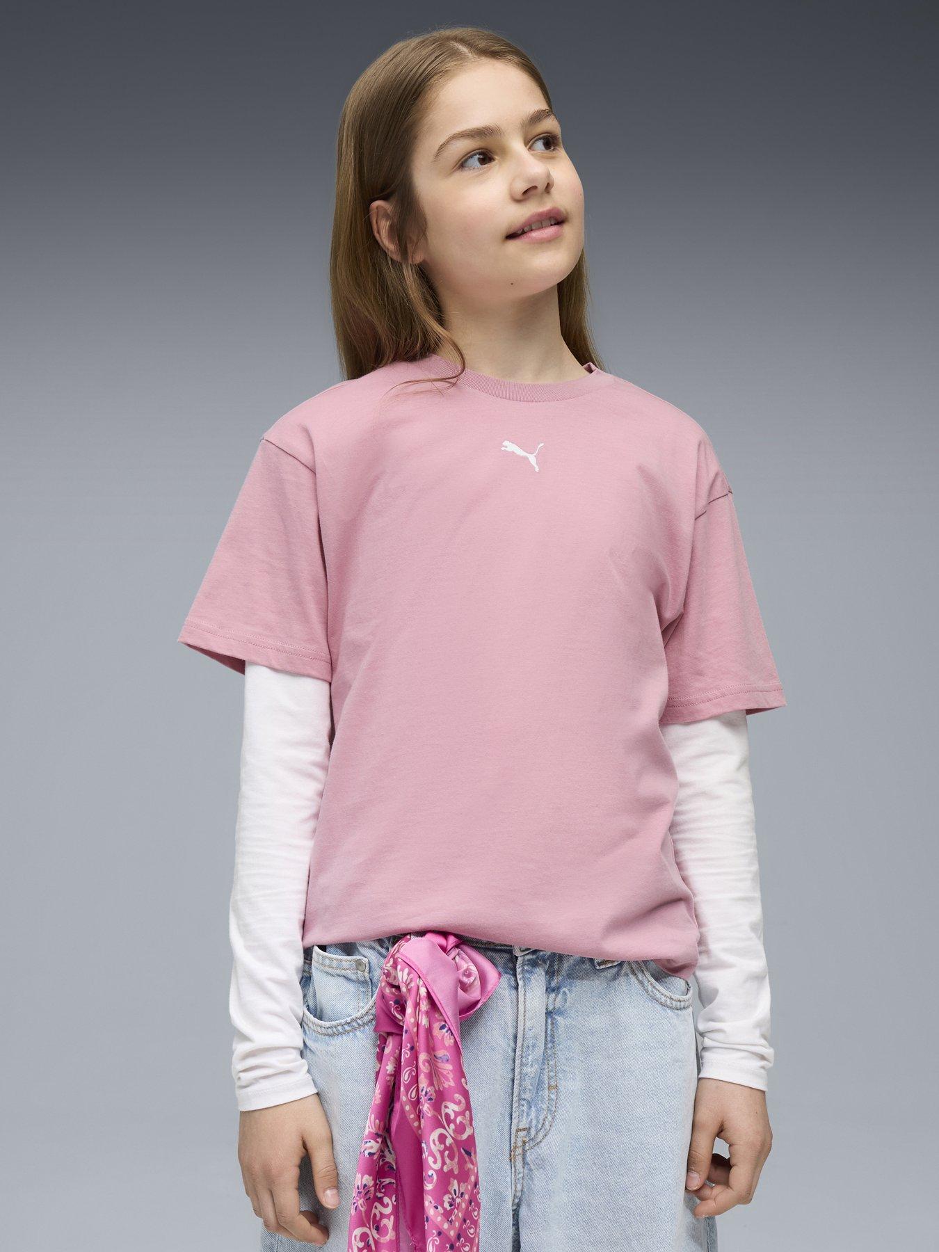 Puma Junior Girls Ess Boxy Tee G - Pink