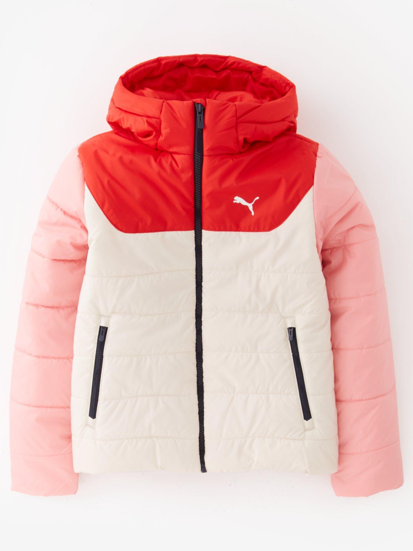 Puma Junior Boys Hooded Padded Jacket - Cream