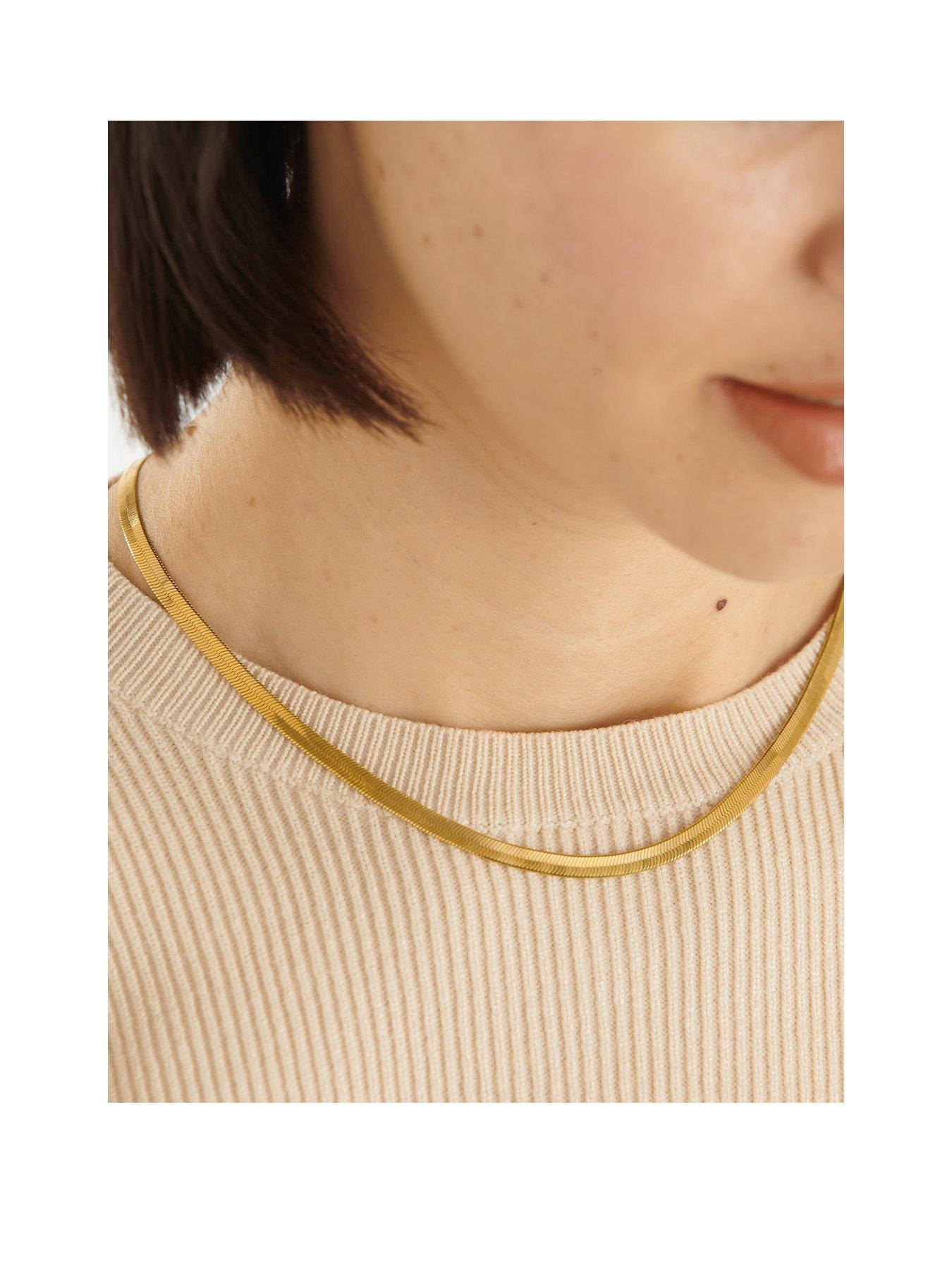 Katie Loxton CIANA SNAKE CHAIN NECKLACE , Gold Coated , 40cm + 5cm extender