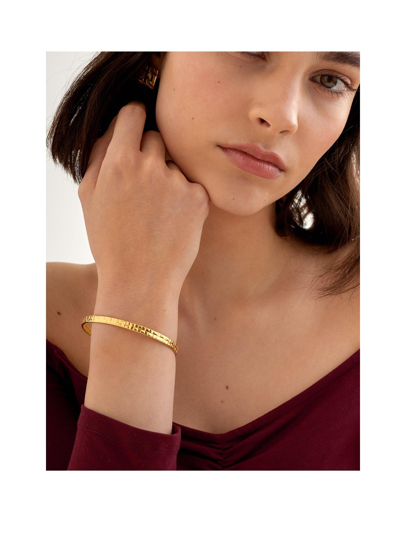 Katie Loxton TAYA WOVEN BANGLE | Gold Coated | 6cm x 7cm