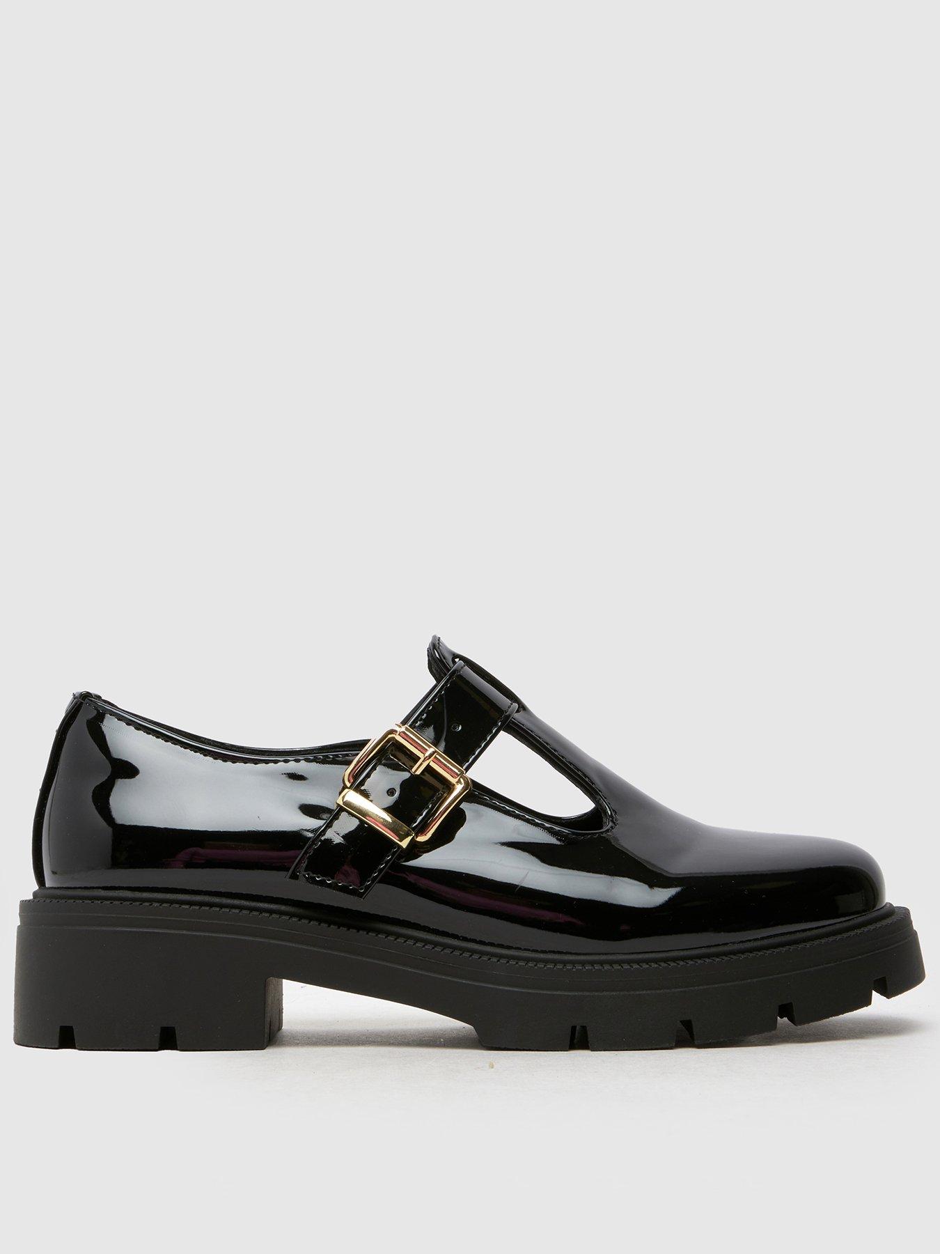 Schuh Wide Fit Loki Patent T-Bar - Black