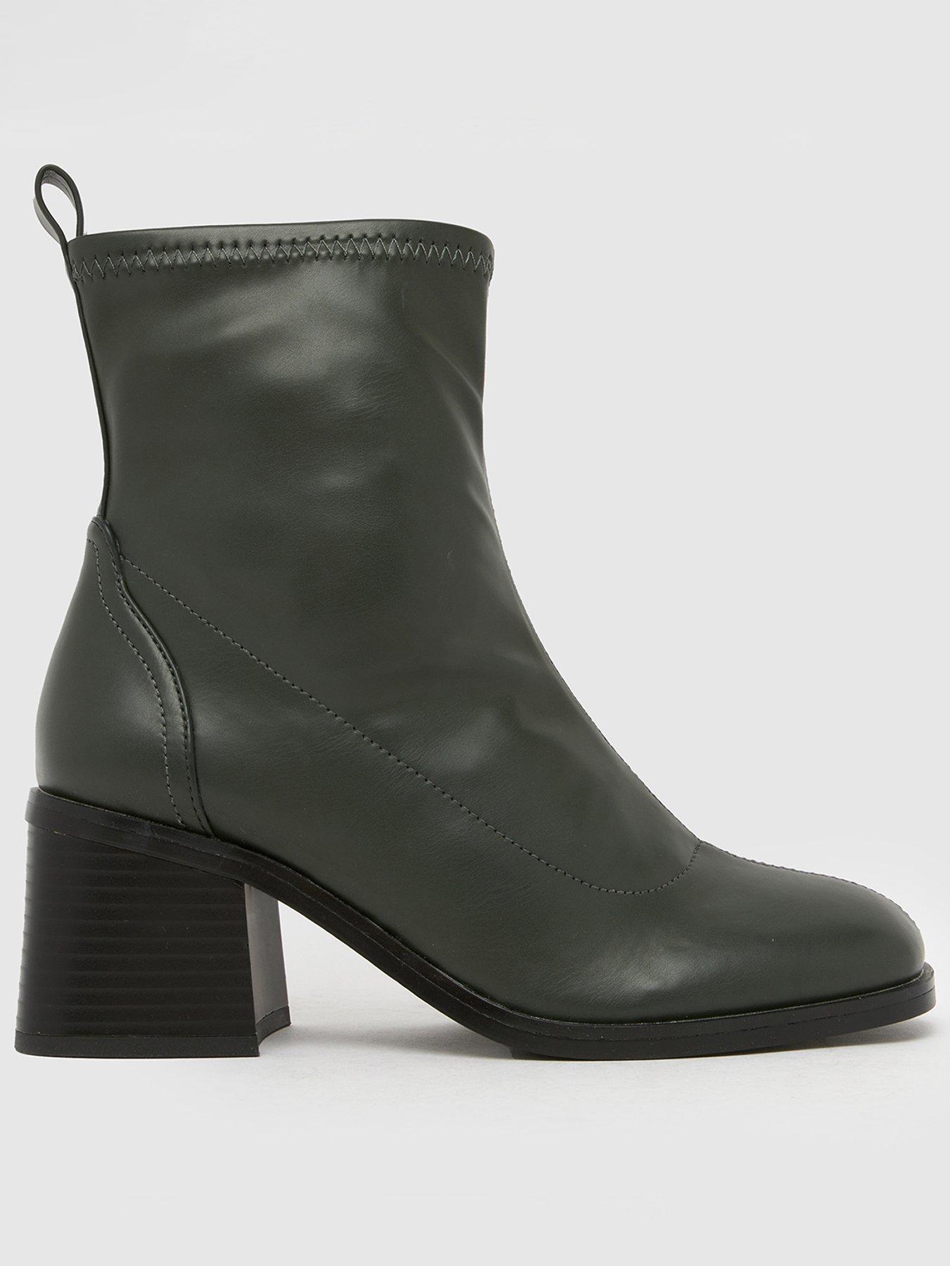 undefined Wide Fit Brie Sock Boot - Dark Green