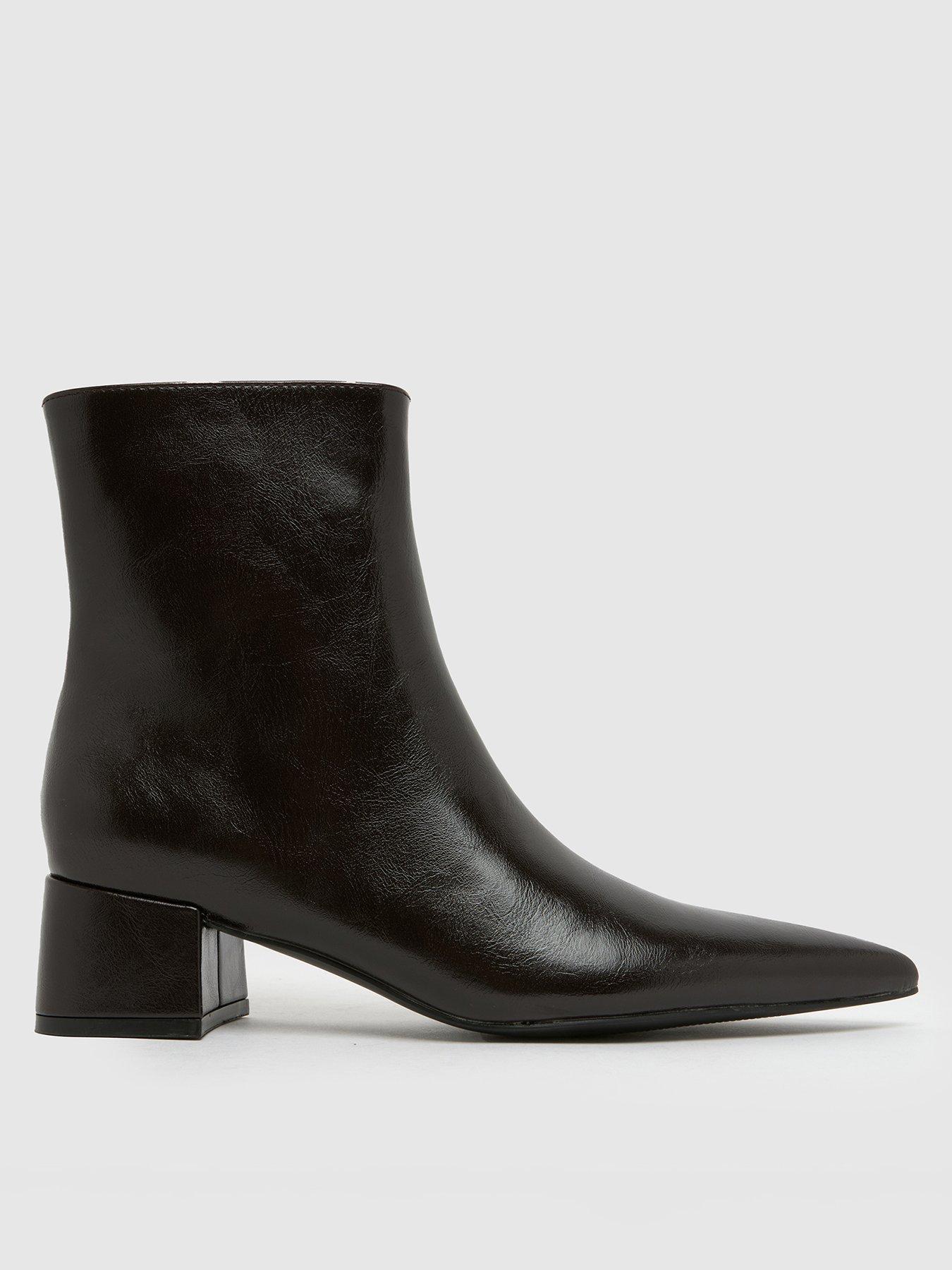 Schuh Bridgit Block Point Boot - Brown