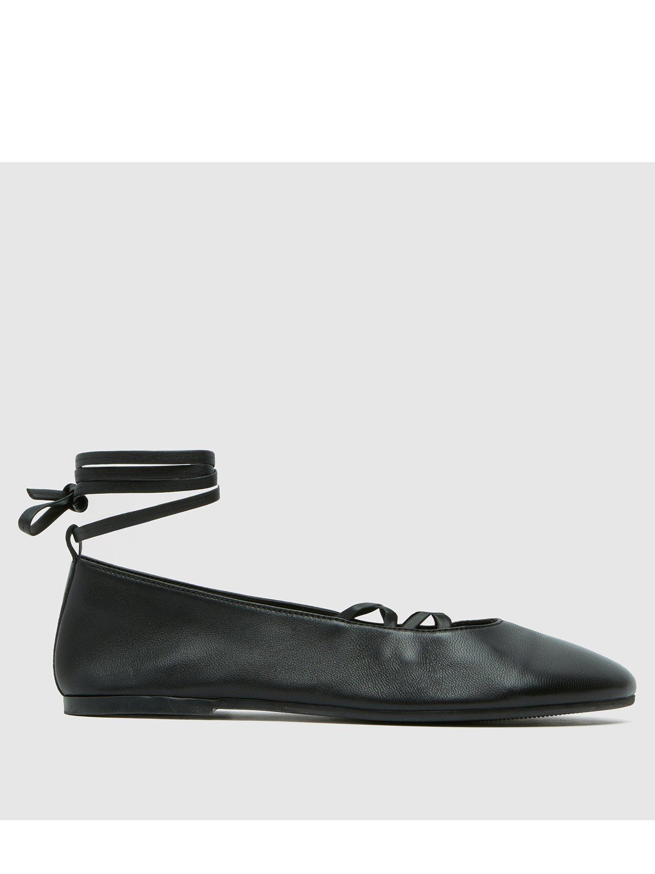 undefined Lars Leather Tie Ballet Shoes - Black