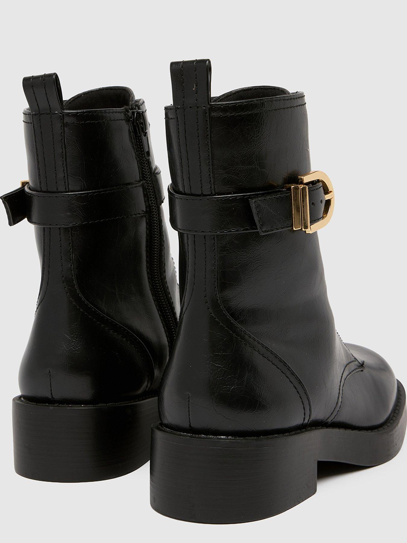 Image 4 of 4 of Schuh Ada Wide Fit Lace-Up Boot&nbsp;- Black