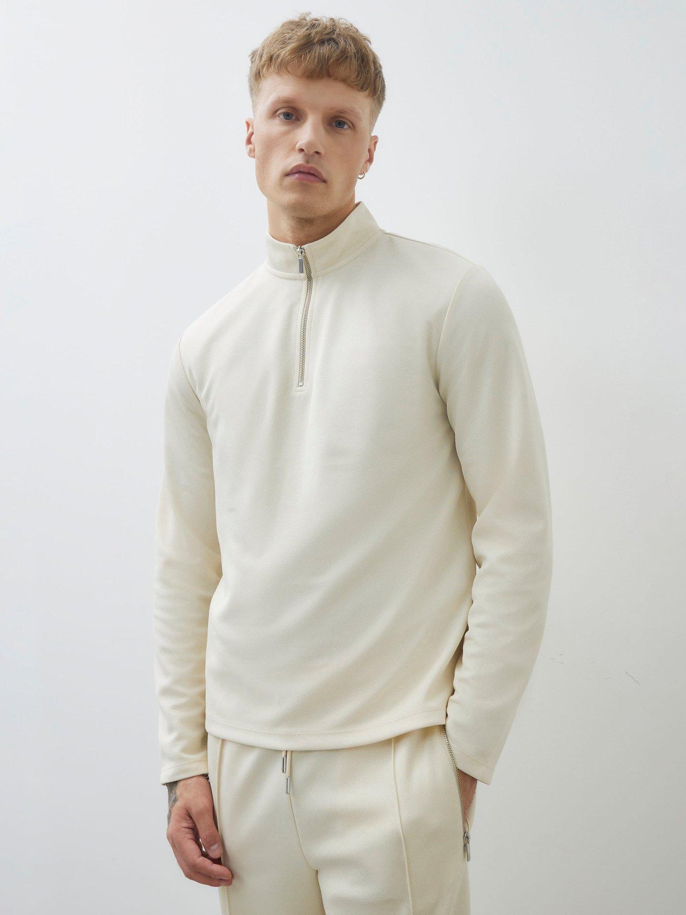 River Island River Island Slim Fit Pique Half Zip Sweat