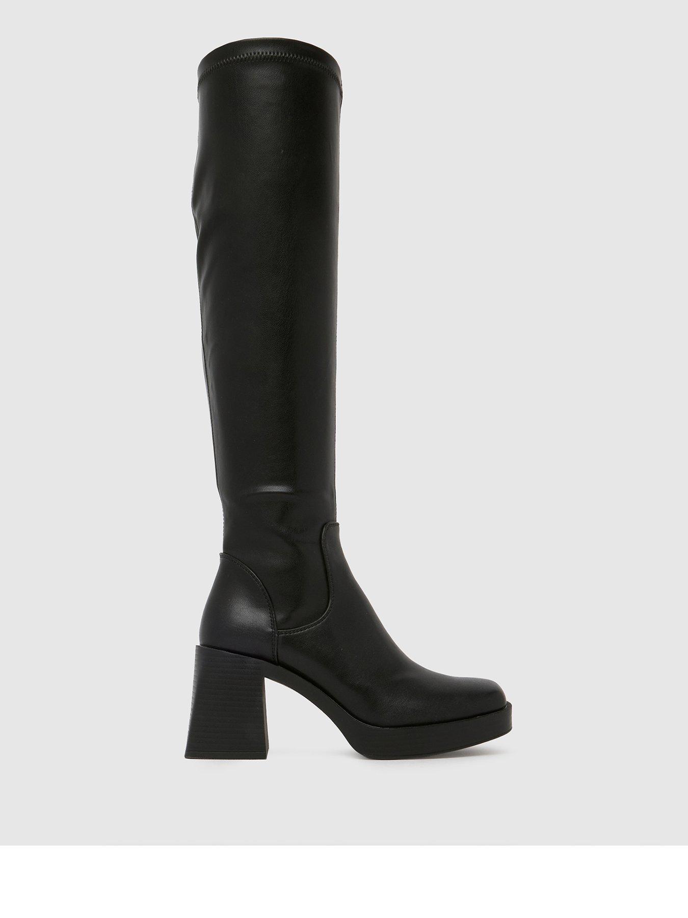 Schuh Doja Platform Knee High Boot - Black