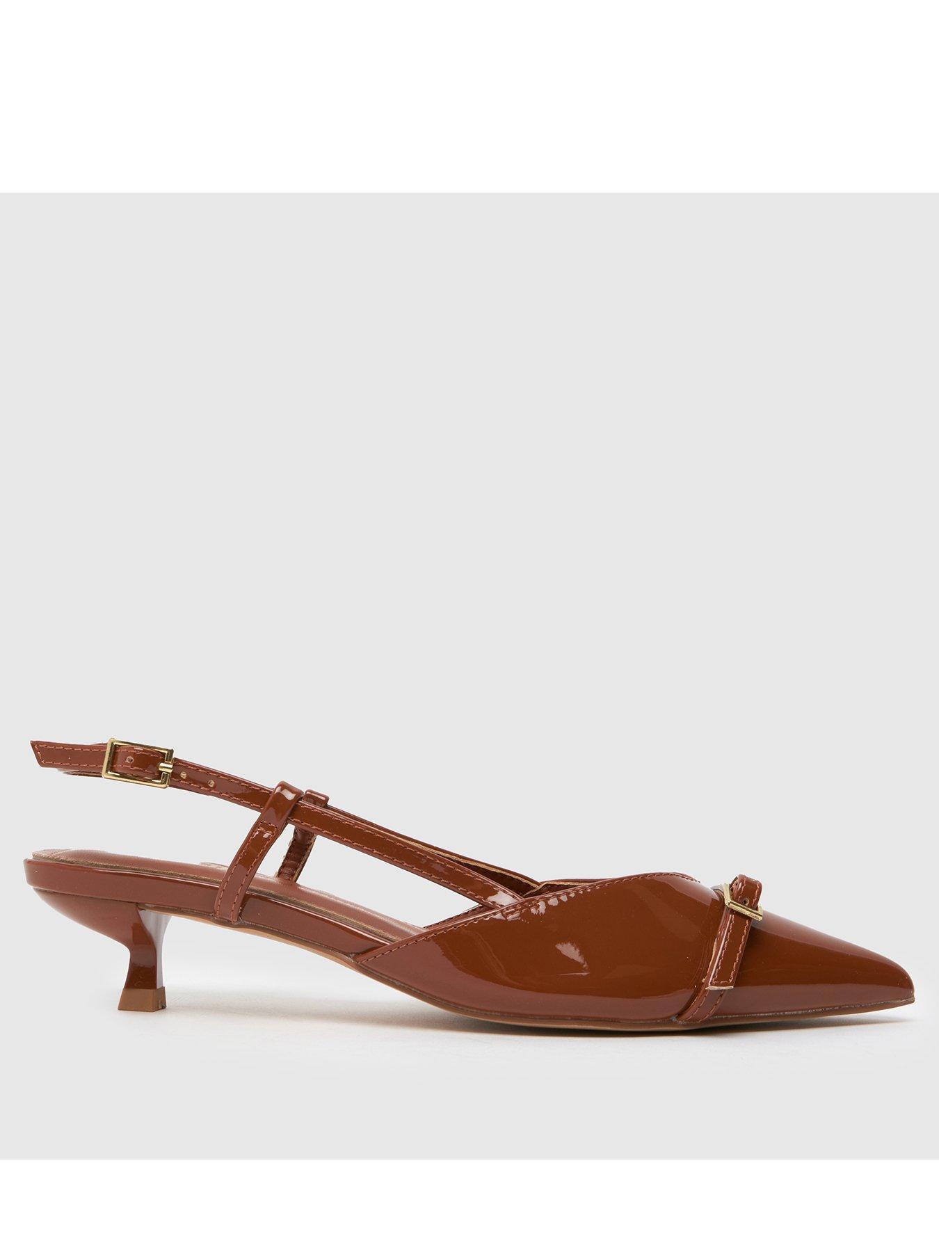 Schuh Sybill Kitten Heel Buckle Point - Tan