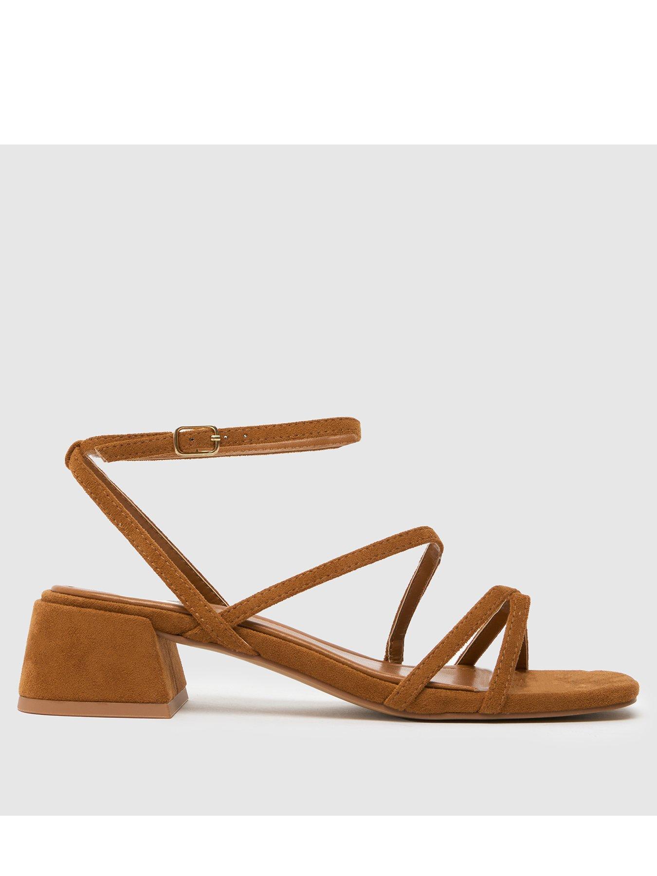 undefined Sander Block Heel Strappy Sandal - Tan - Light Brown