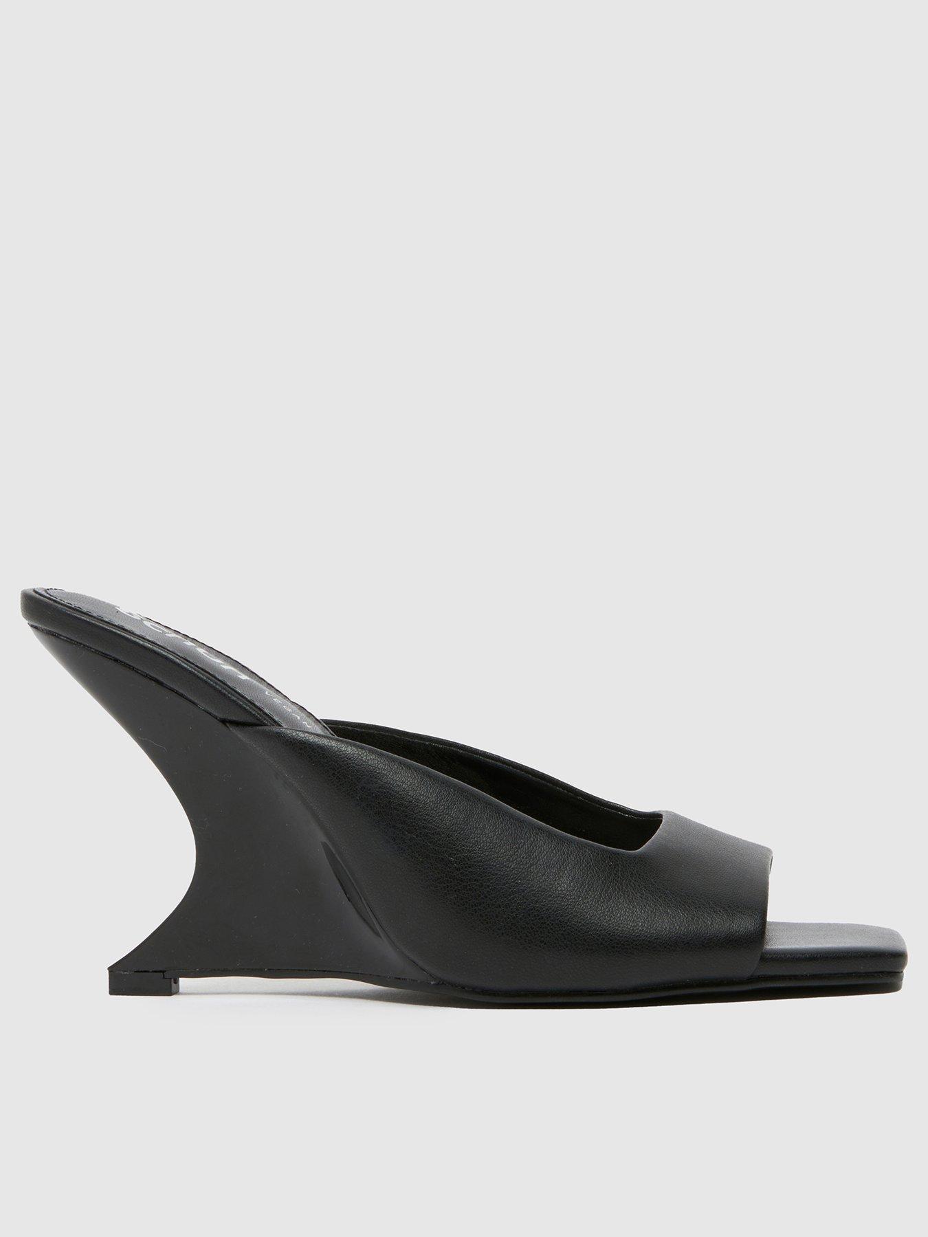 Schuh Stormi Wedge Mule Sandal - Black