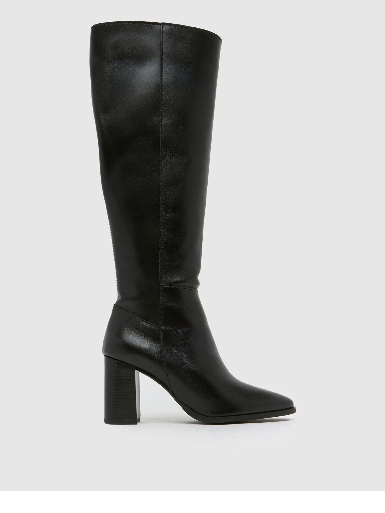 Schuh Dami Leather Knee High Boot - Black