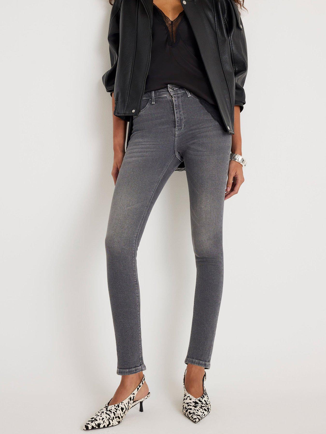 River Island Mid Rise Molly Sculpt Fog Jeans - Grey