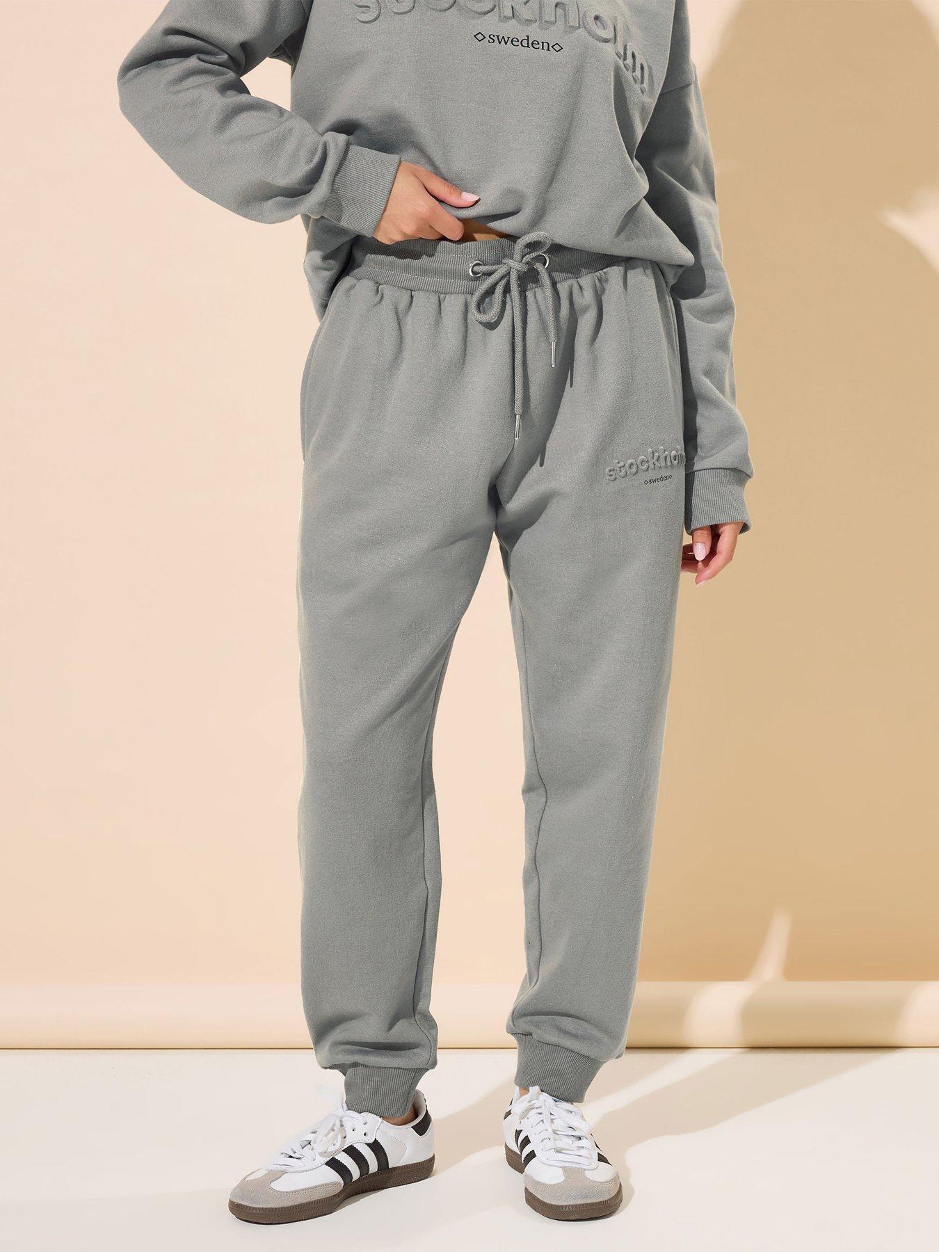 undefined Petite Stockholm Embossed Jogger - Grey