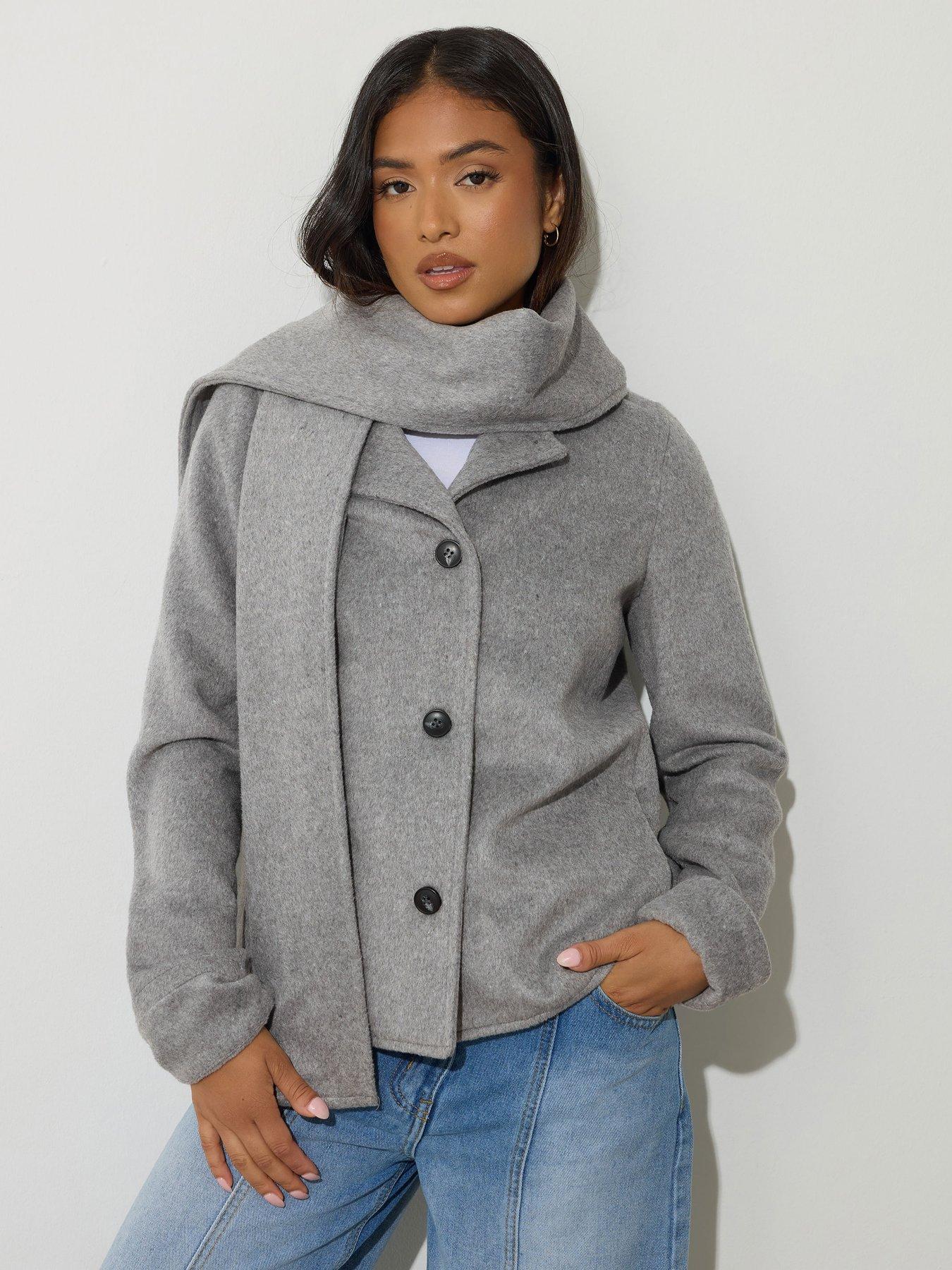 PixieGirl Petite Scarf Coat - Grey