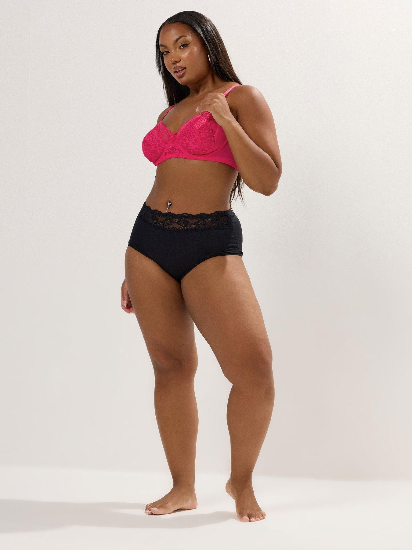 Image 3 of 6 of Yours 2 Pack Underwire Bra - Pink/Black