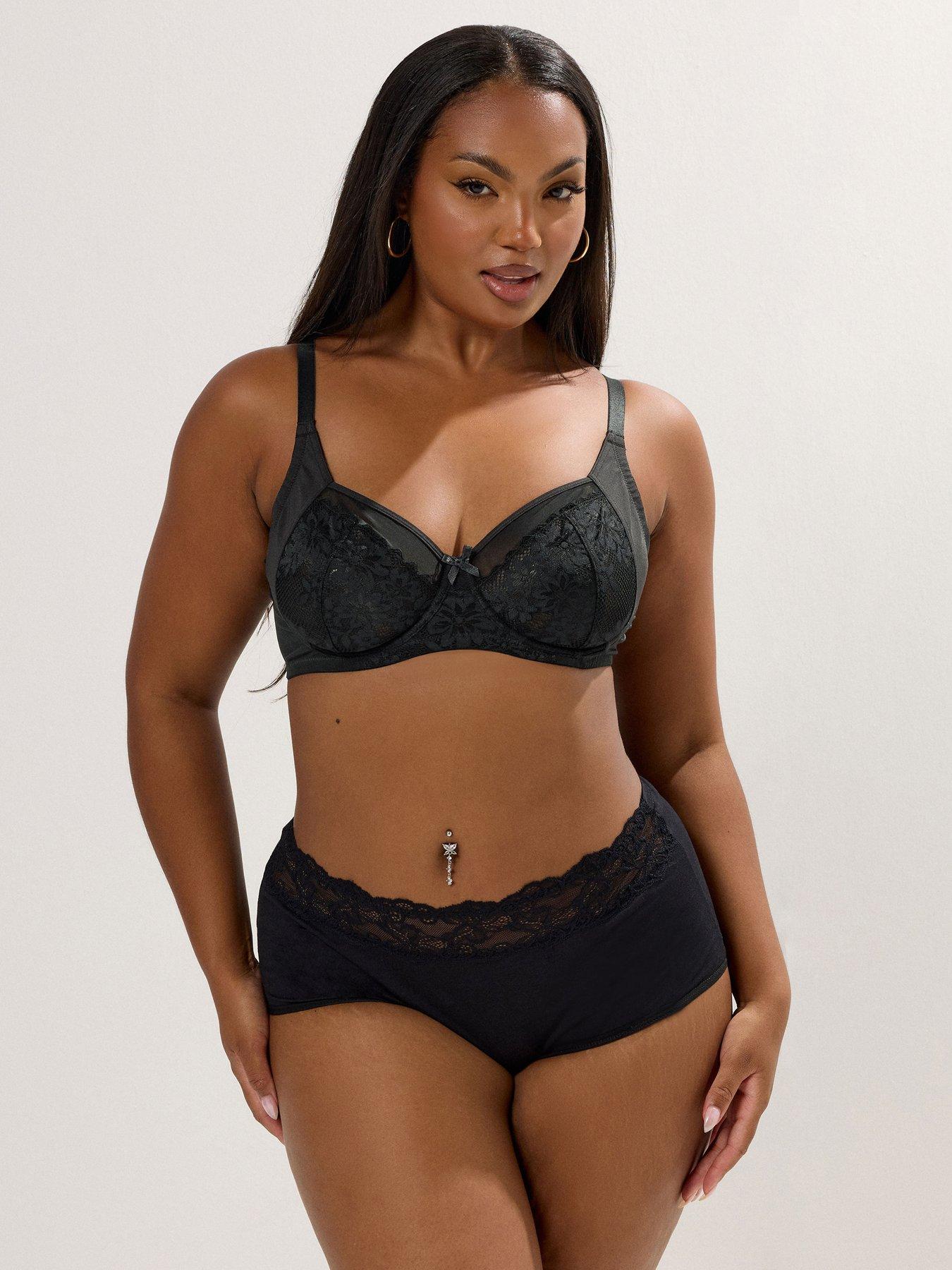 Image 4 of 6 of Yours 2 Pack Underwire Bra - Pink/Black