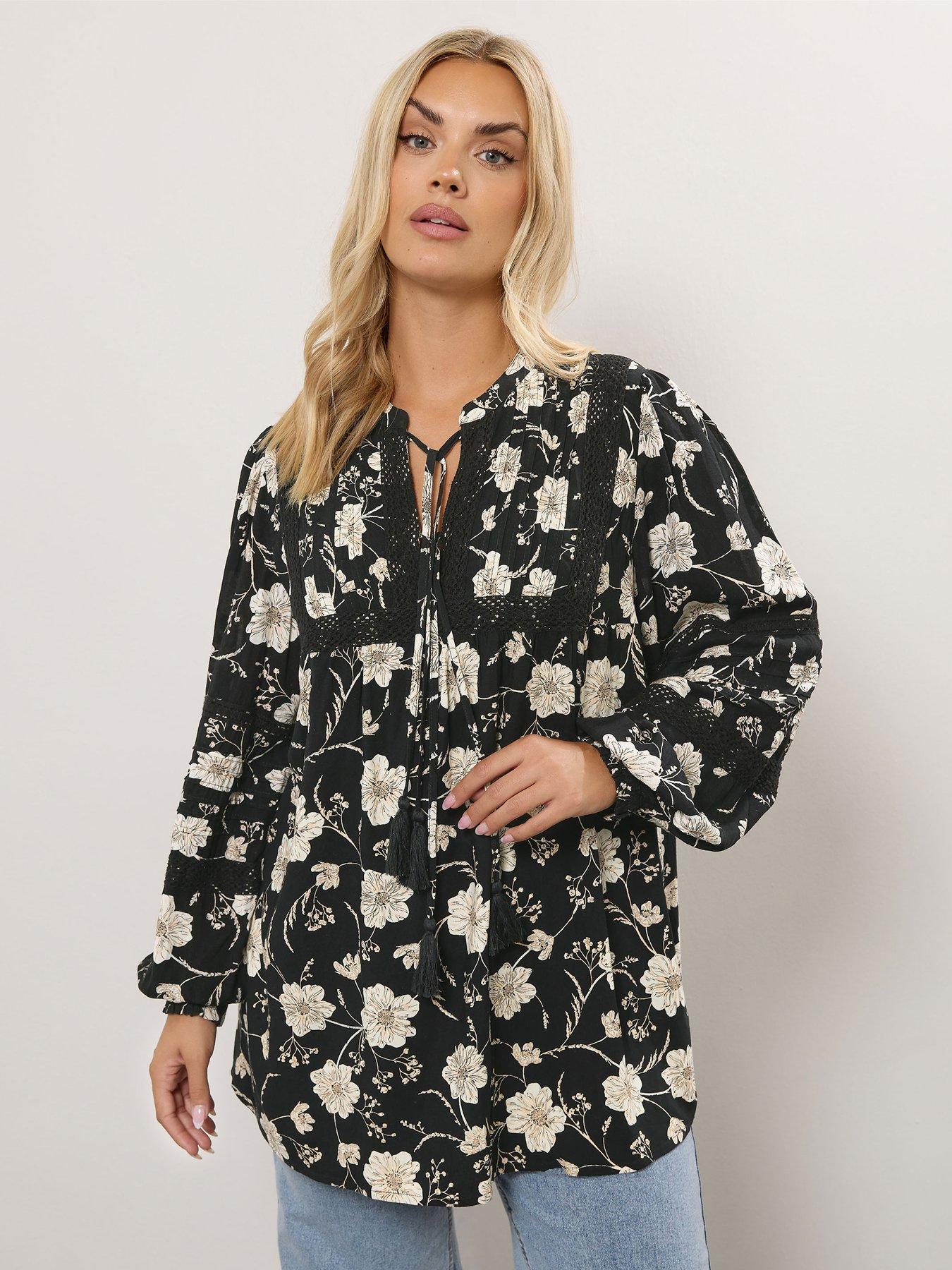 undefined Curve Long Sleeve Floral Blouse