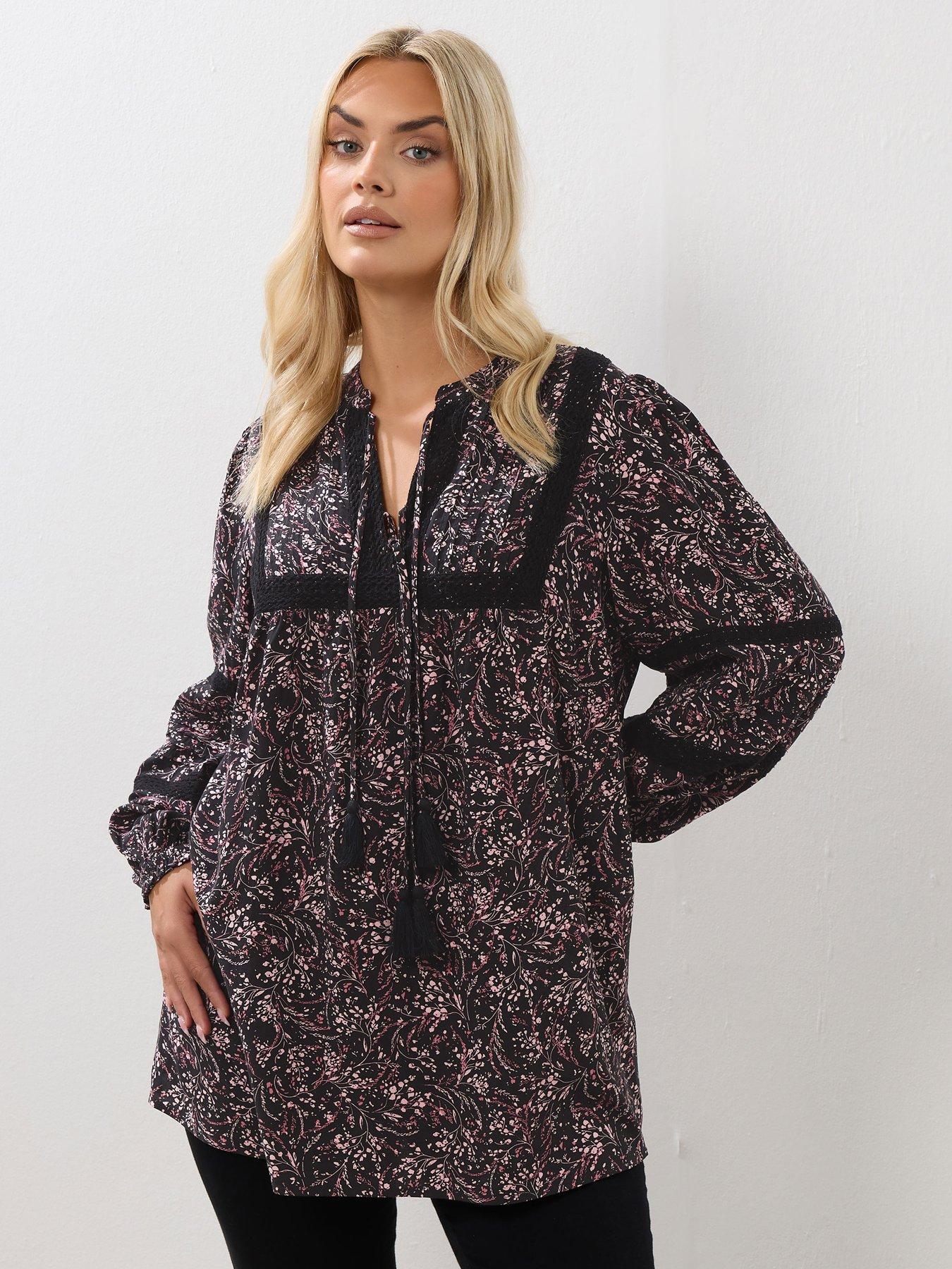 undefined Curve Long Sleeve Floral Blouse