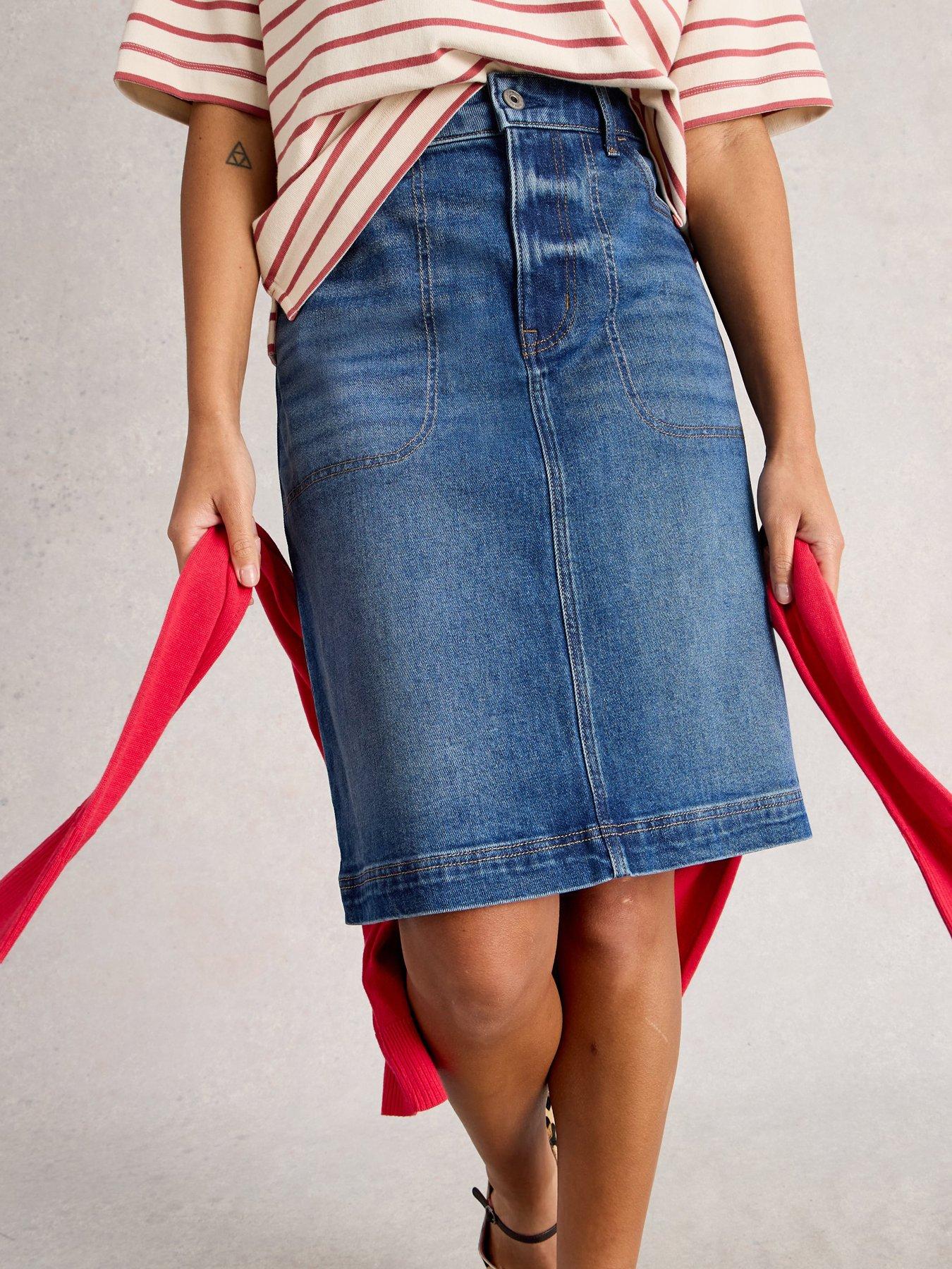 undefined Tia Denim Skirt - Blue