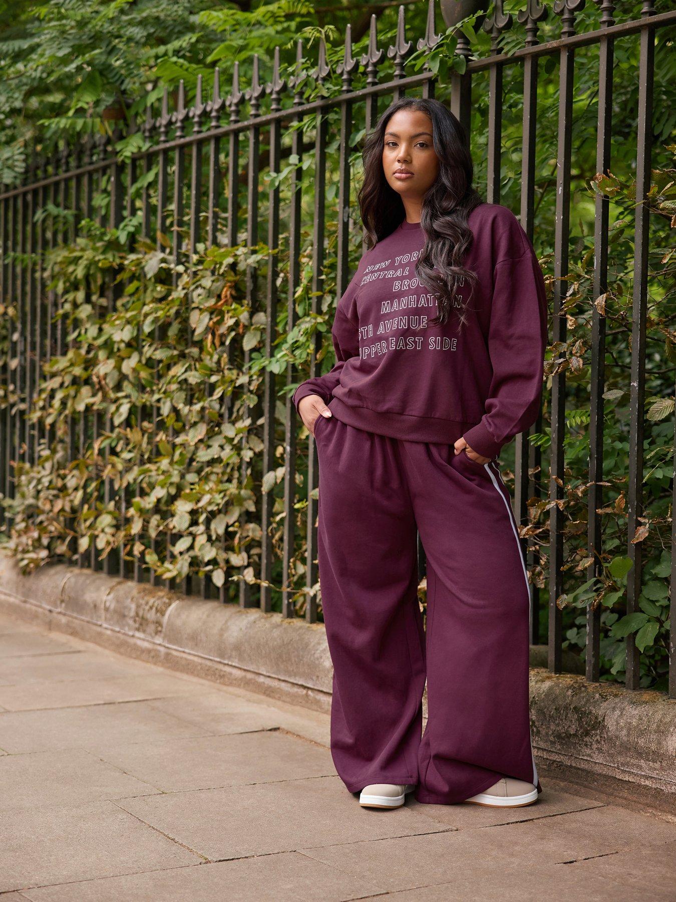 Yours Curve Crew Neck Sweatshirt - Red