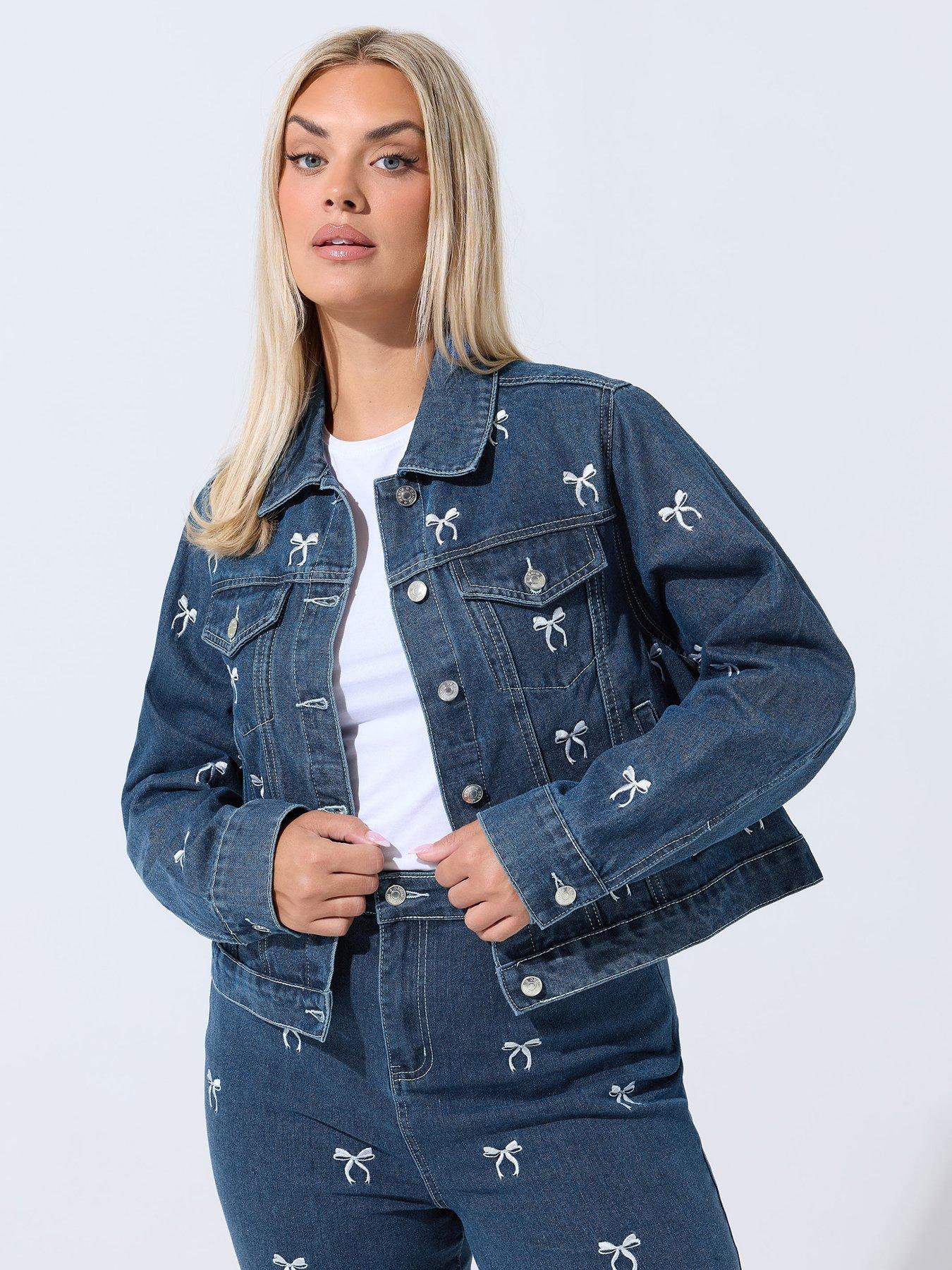 Yours Curve Bow Jacket - Blue
