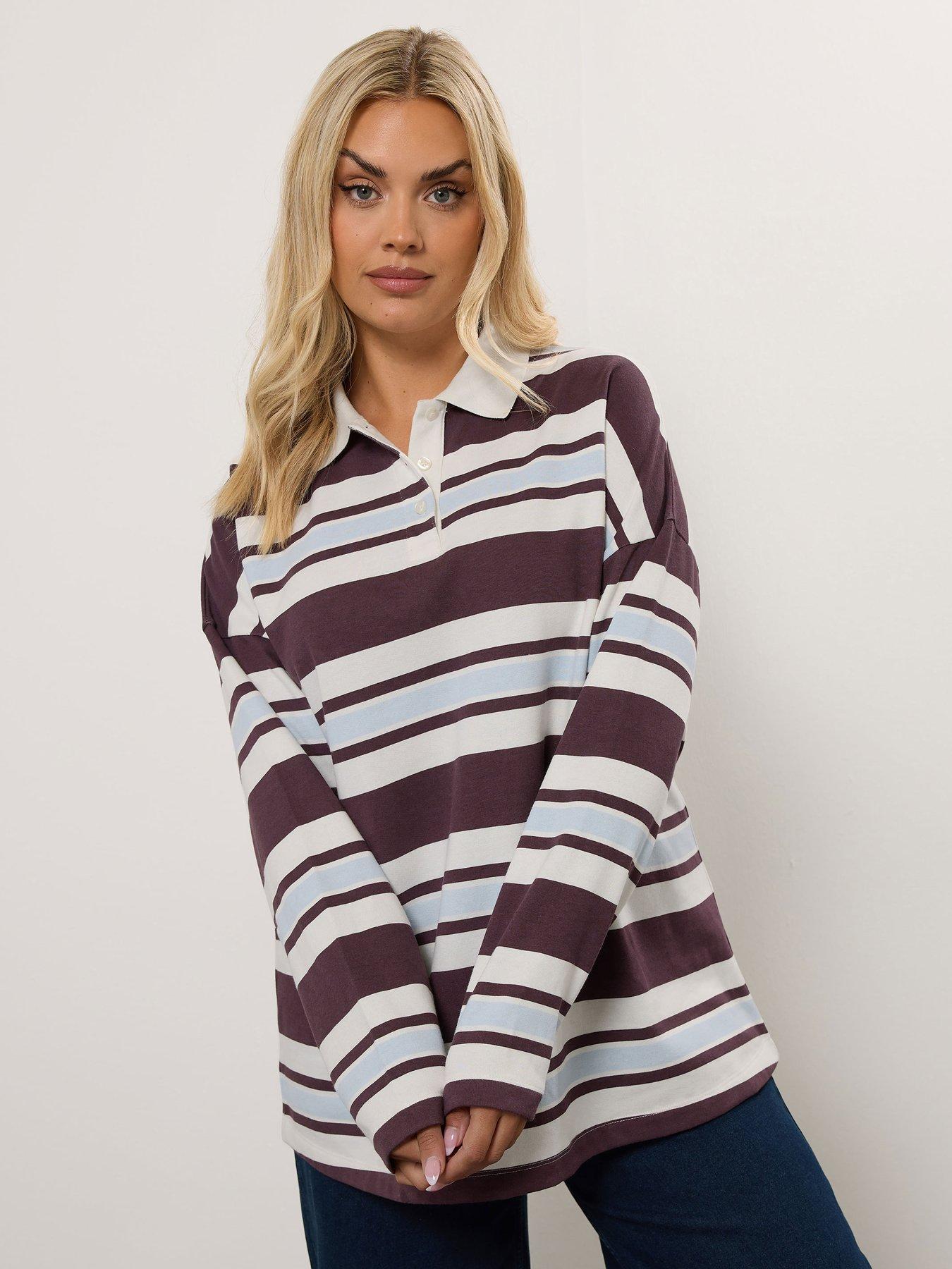 undefined Curve Stripe Rugby Top