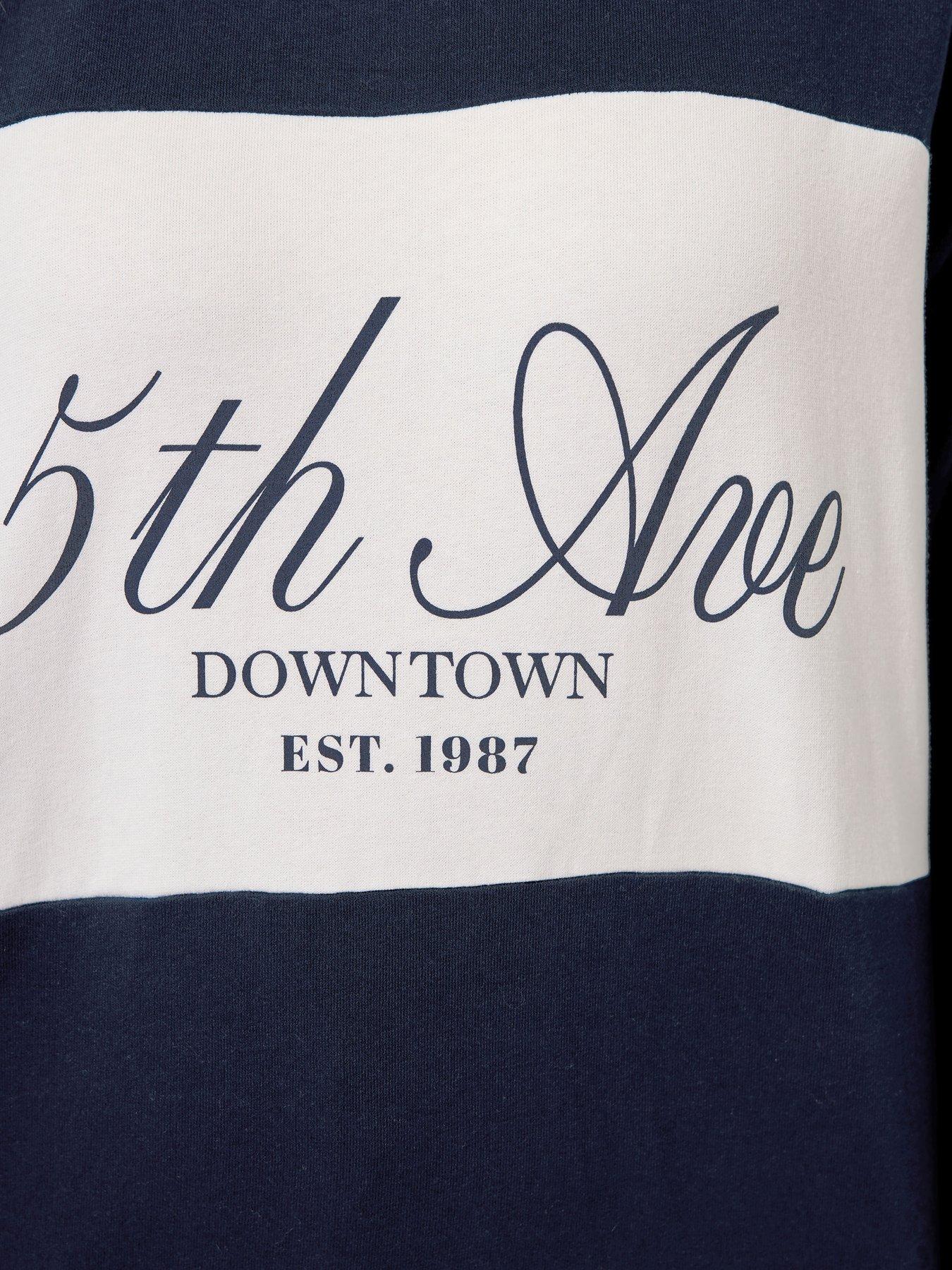 Image 4 of 4 of Yours Curve 5th Avenue Rugby Top - Blue