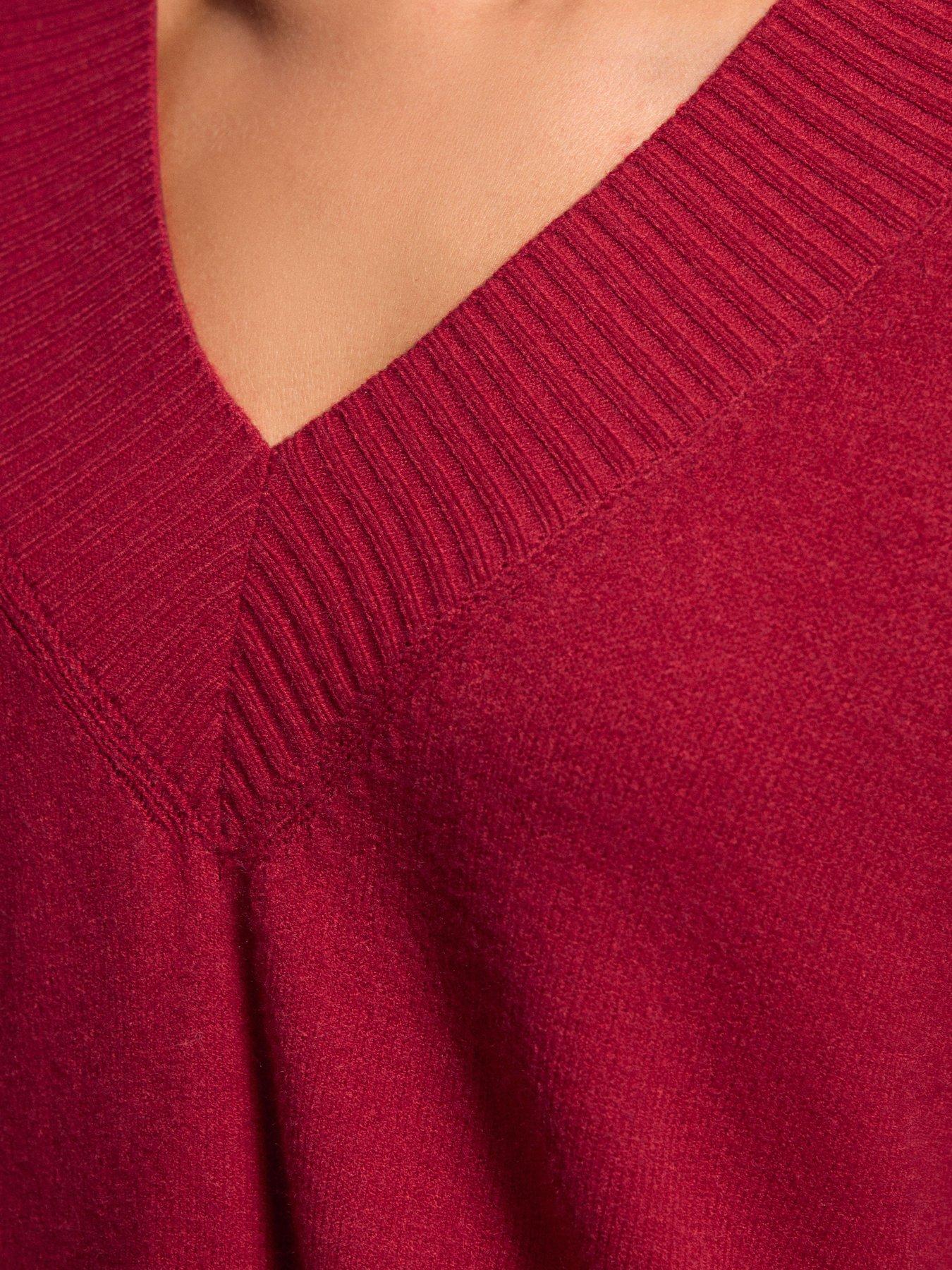 Image 3 of 3 of Long Tall Sally V Neck Jumper - Red