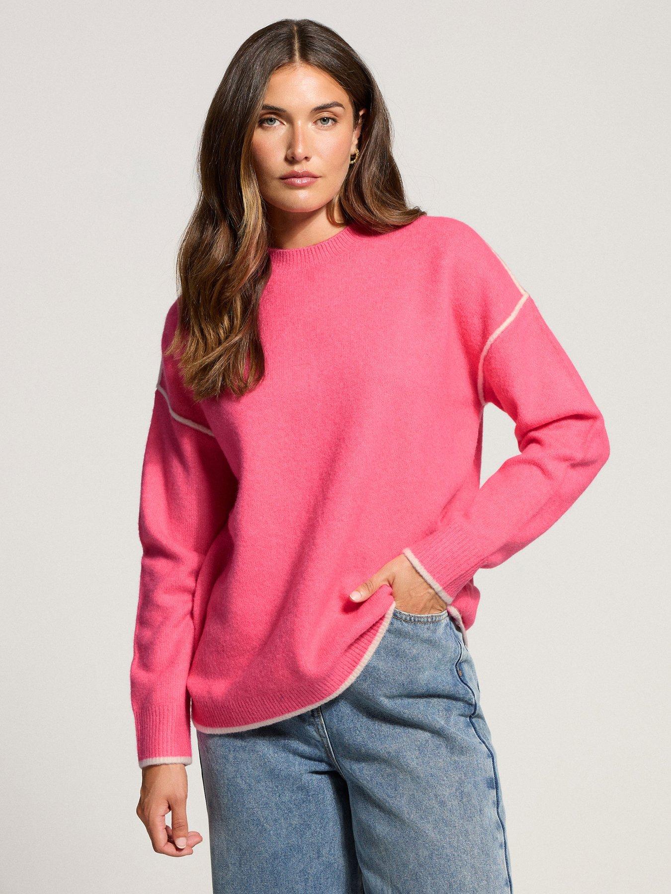undefined Tipped Detail Jumper - Pink