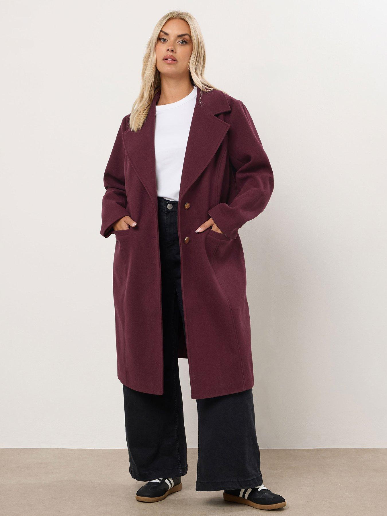 undefined Curve Longline Midaxi Coat - Red