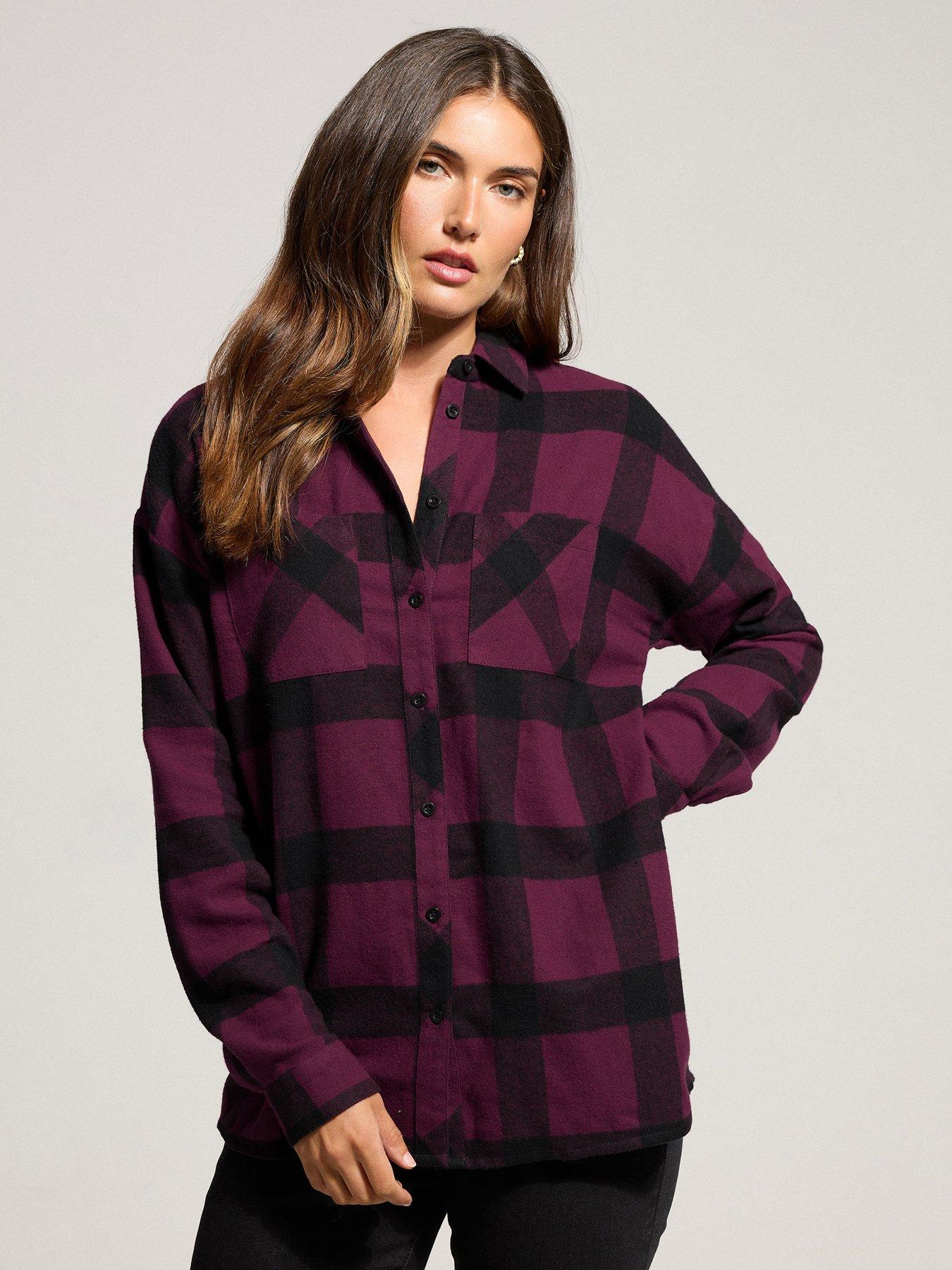 undefined Oversized Check Shirt - Red