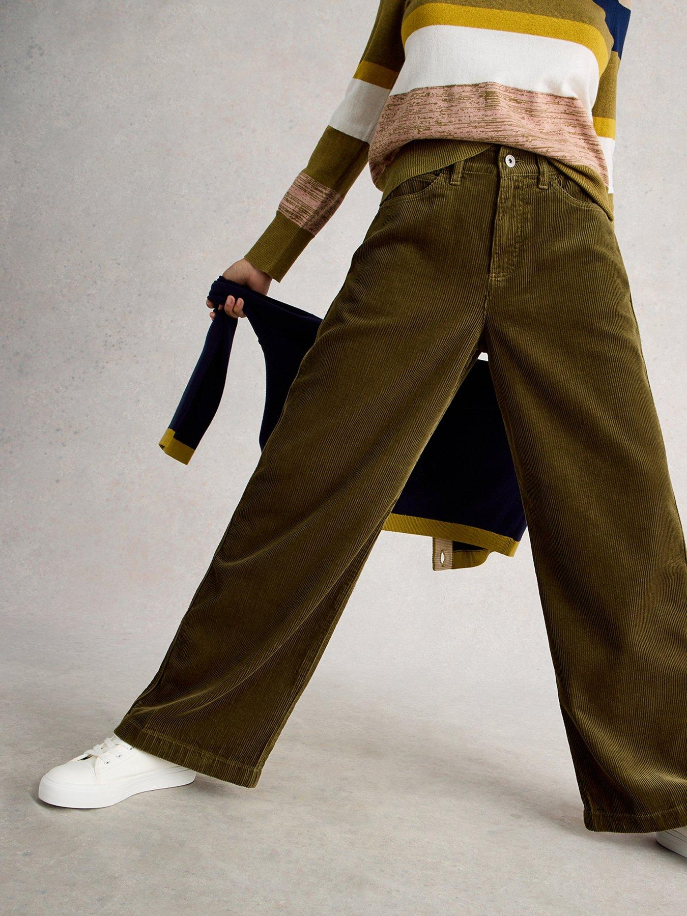White Stuff Ayla Cord Wide Leg Trouser - Green