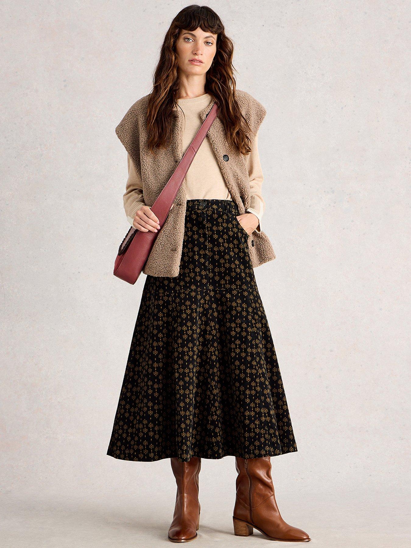 Worthington Womens Midi A-Line Skirt