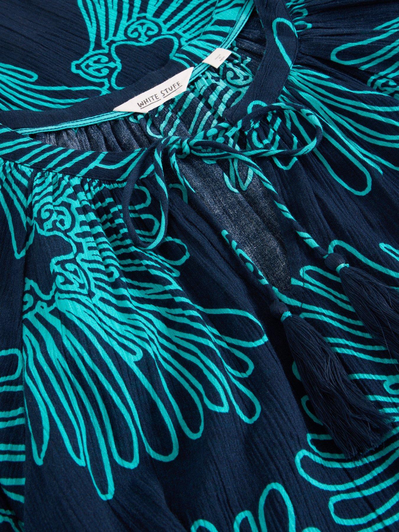 Image 6 of 6 of White Stuff Lottie Cover Up - Blue