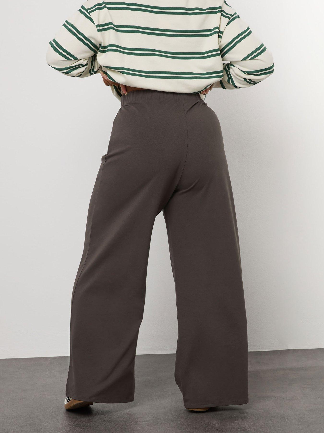 Image 2 of 4 of Yours Curve Wide Leg Legging - Brown