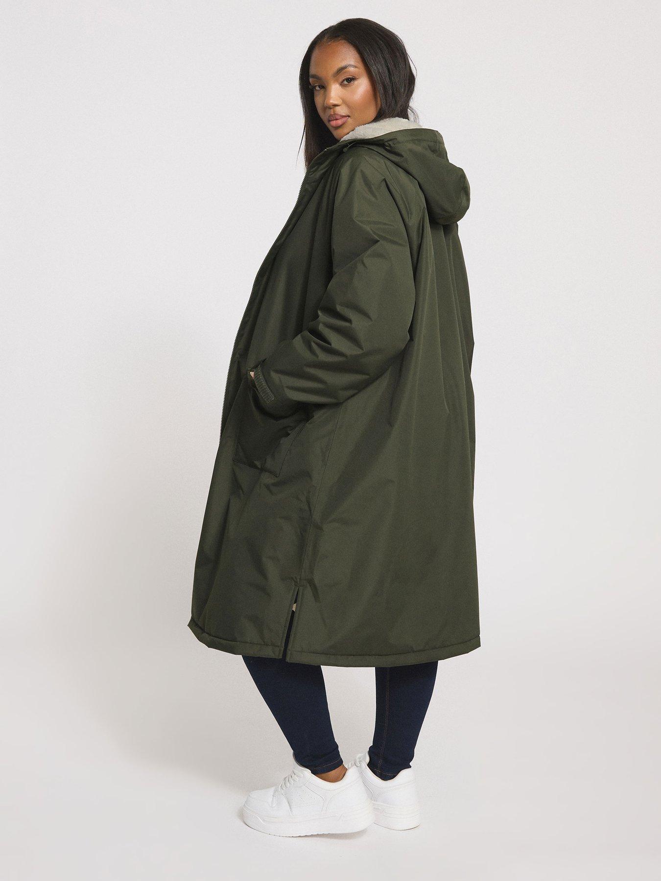 Image 2 of 4 of Yours Curve Waterproof Changing Robe - Green