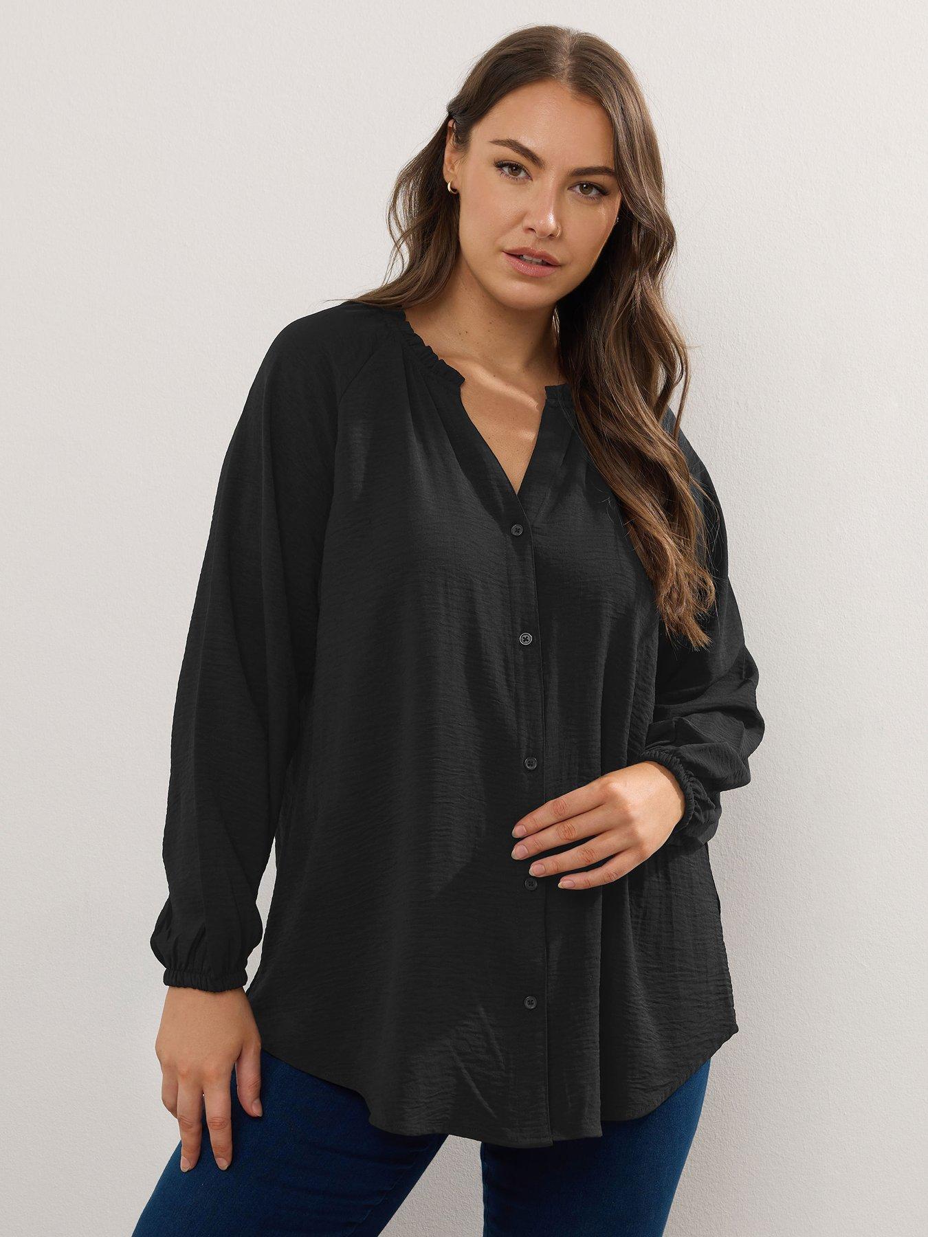 undefined Curve Frill Neck Blouse