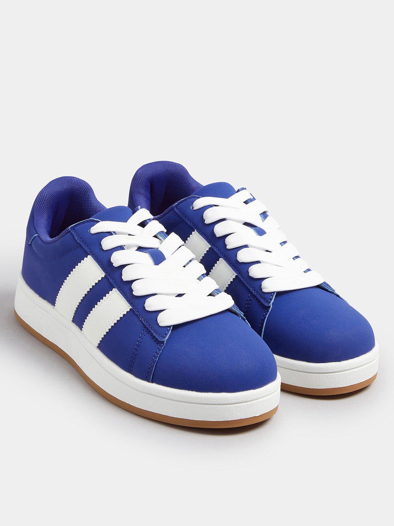 undefined Wide Fit Padded Skate Trainer - Blue